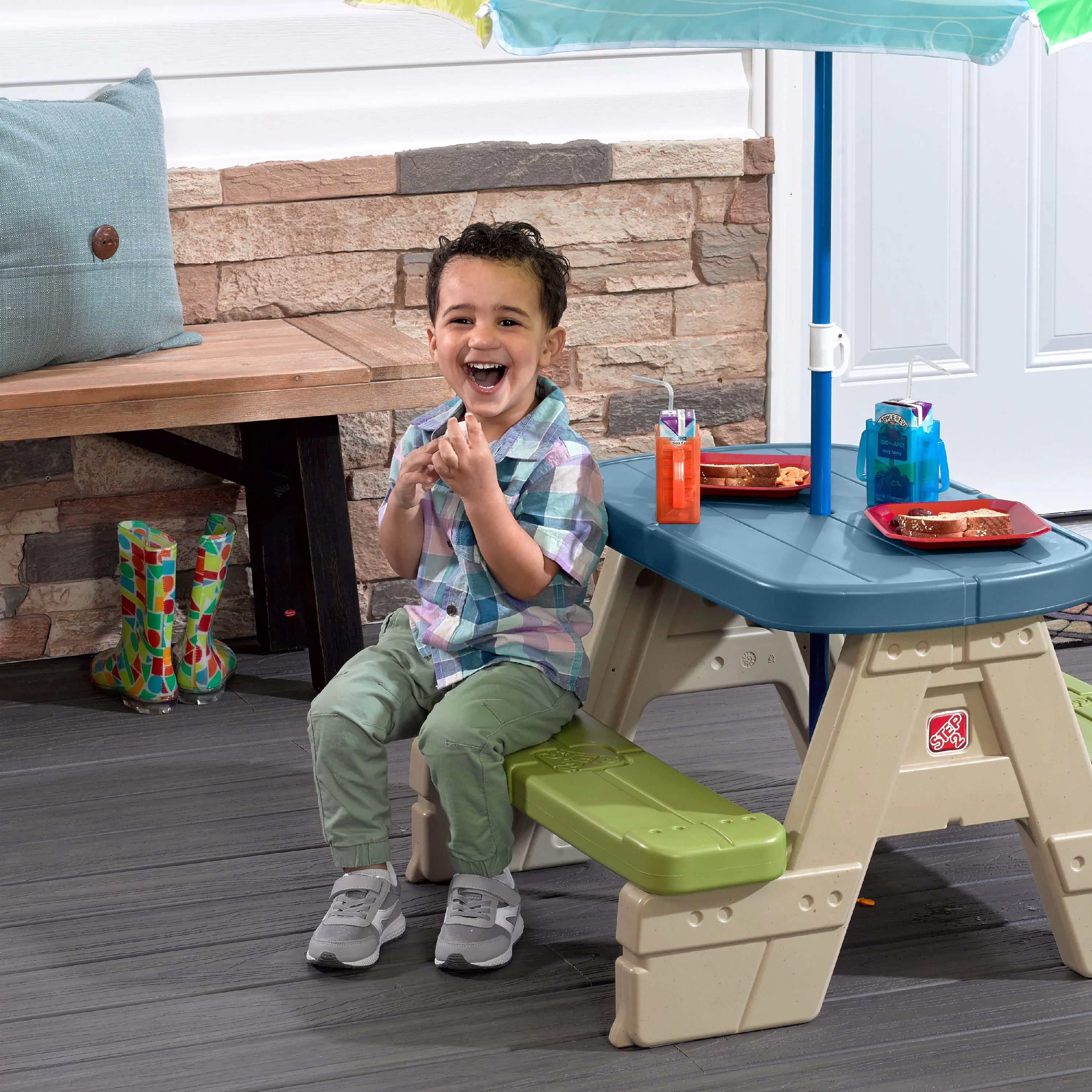 Step2 Sit & Play Kids Picnic Table with Umbrella