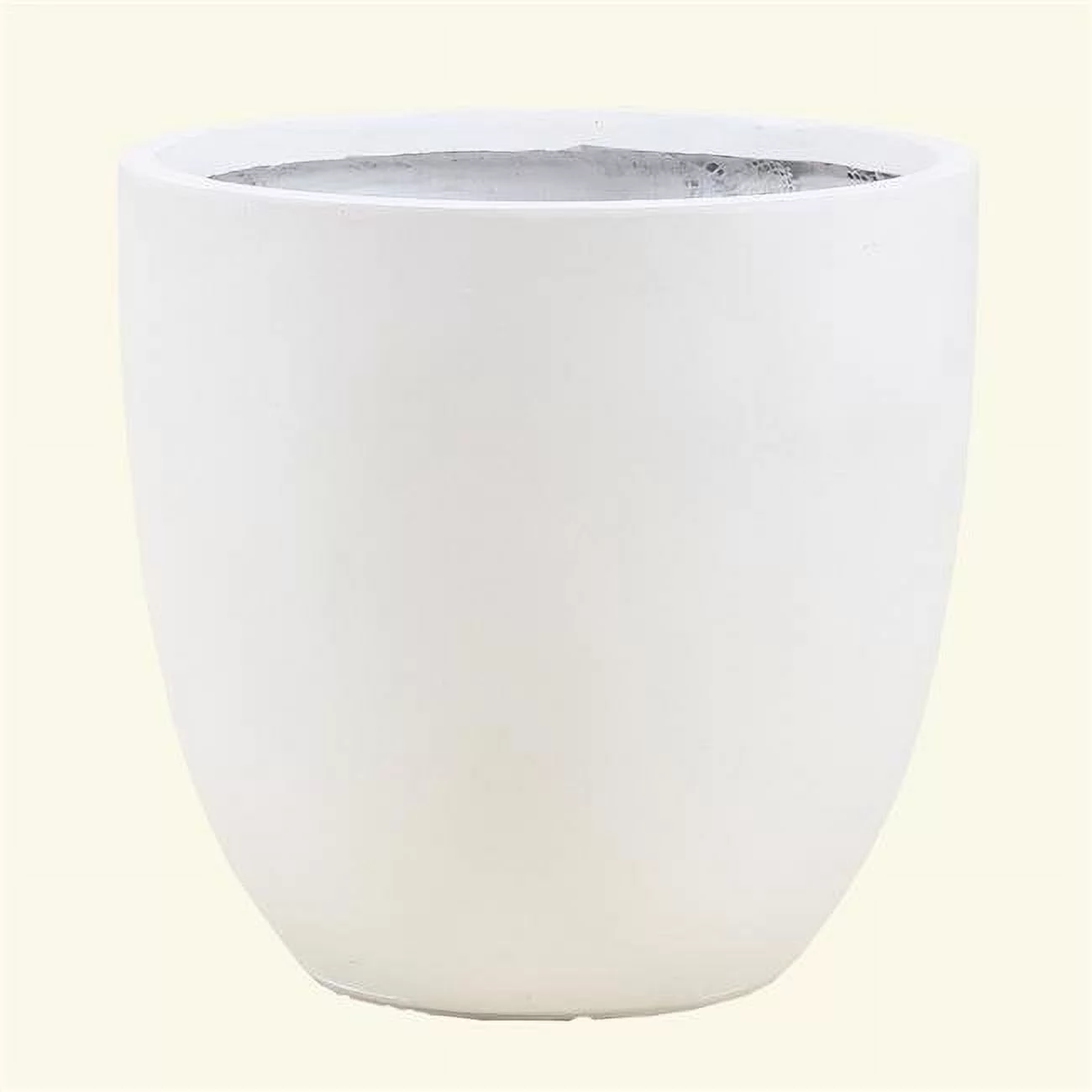 LuxenHome White MgO Round 9.2in. H Planter