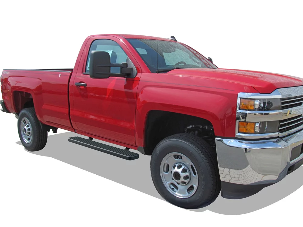 APS iBoard Running Boards 6-inch Matte Black Compatible with Chevy Silverado GMC Sierra 2007-2018 Regular Cab & 2500 3500 2019 (Excl 07 Classic)(Include 19 1500LD) (Nerf Bars Side Steps)