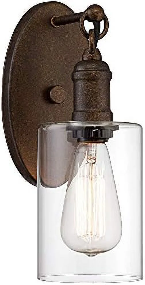 xrboomlife Cloverly Rustic Farmhouse Industrial Wall Light Sconce LED Bronze Hardwired 11 3/4" High Fixture Clear Glass for Bedroom Bathroom Bedside Living Room Home Hallway Dining Ki