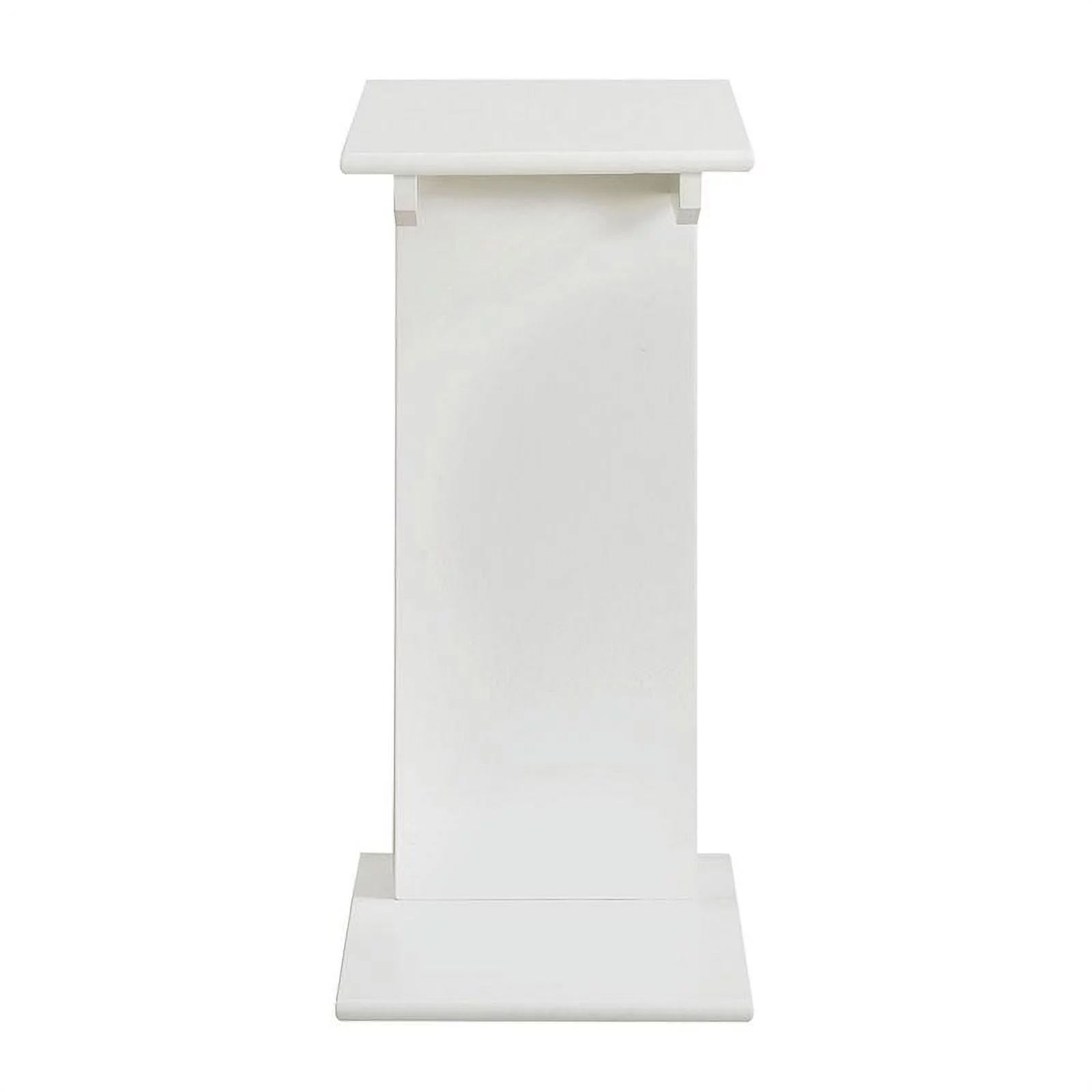Pemberly Row C-Shape Modern Wood Magazine End Table in White