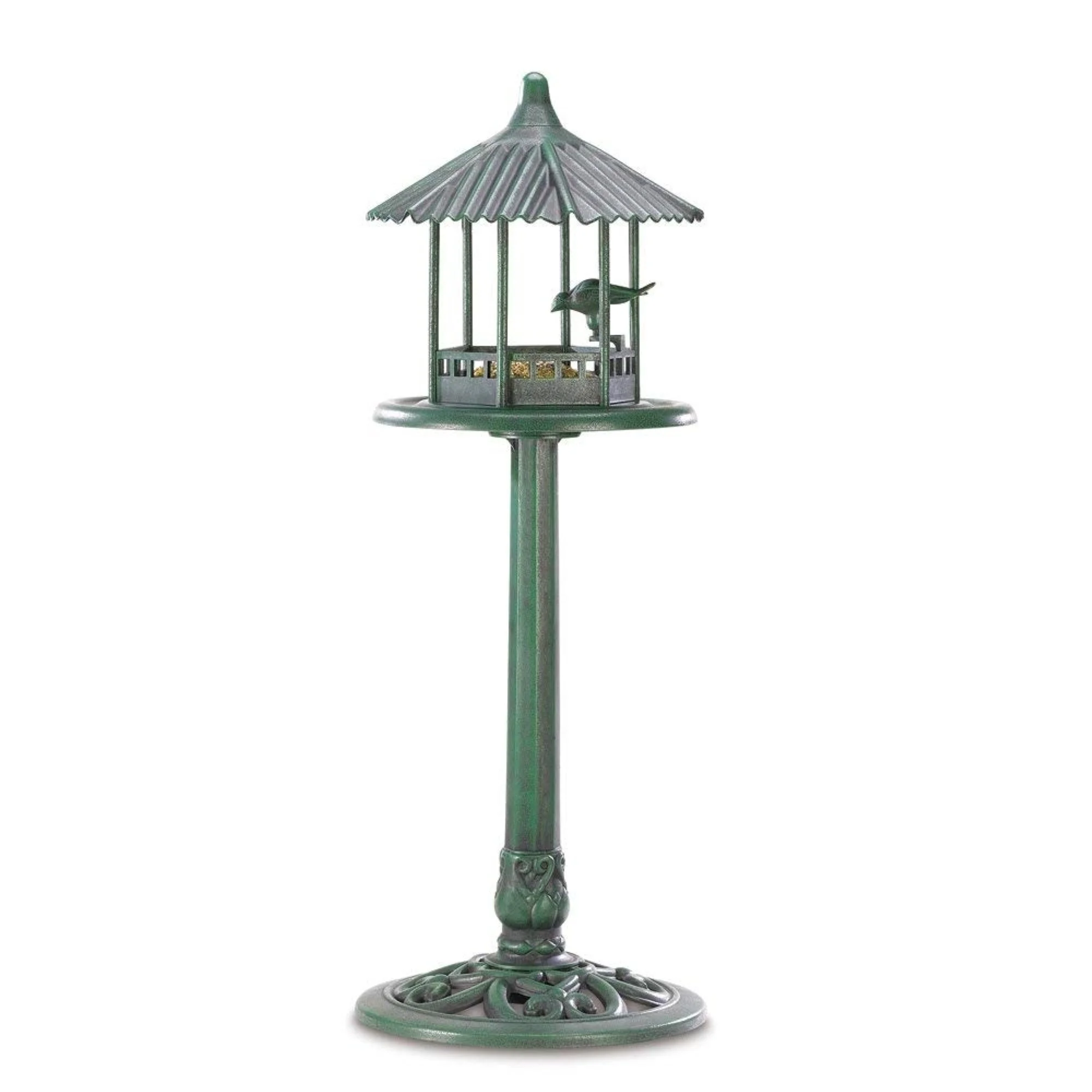 Songbird Valley Verdigris Gazebo Standing Bird Feeder