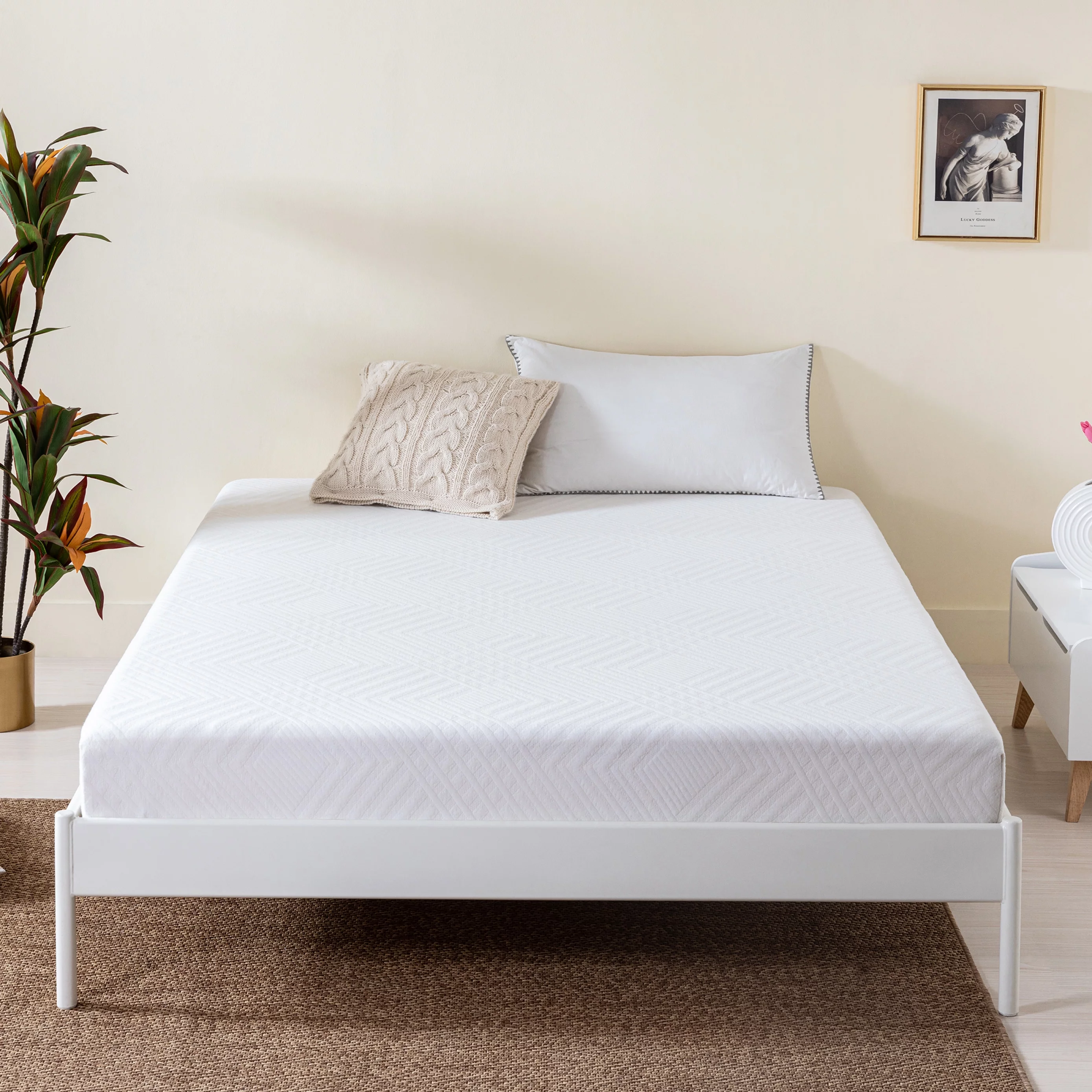 LANTRO JS Green Tea Infused Memory Foam Full Mattress, 8 inch Gel Memory Foam Mattress for a Cool Sleep, Bed in a Box