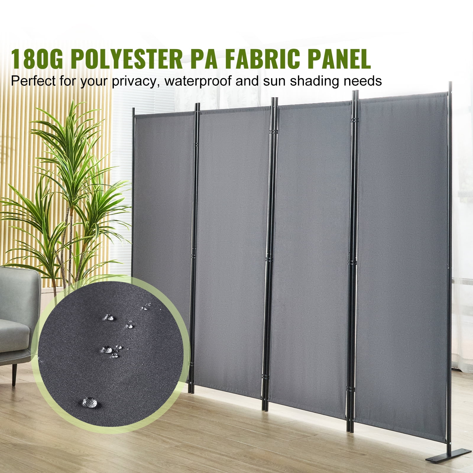SKYSHALO Room Divider 4 Panel Folding Privacy Screen 88.2