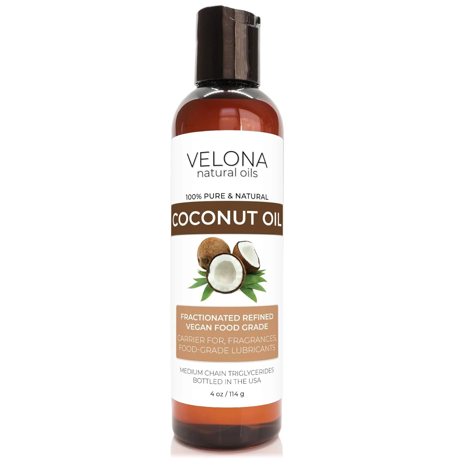 Coconut Oil 4 Oz | 100% Pure And Natural Oil | Fractionated, Ultra Refined | Skin, Face, Body, Hair Care | Use Today - Enjoy Results