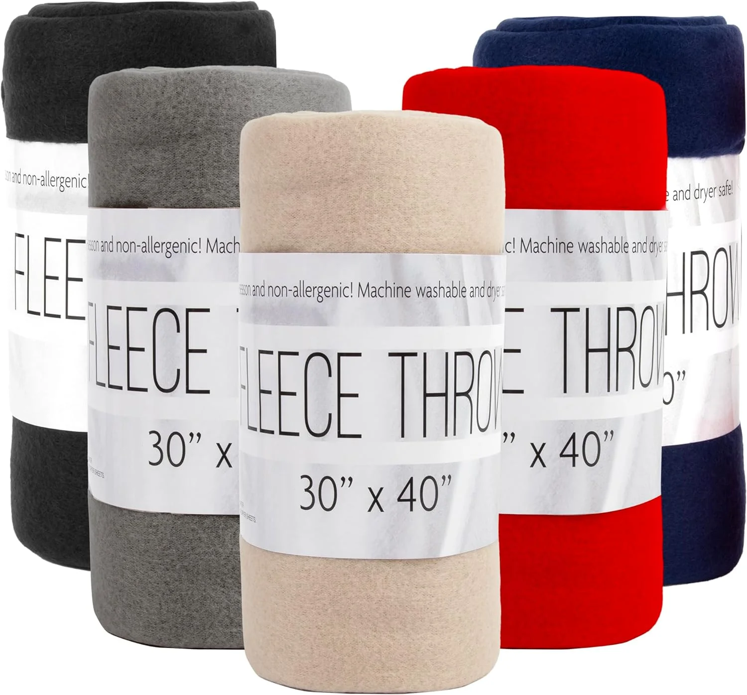 24 Pack of Wholesale Hypoallergenic Microfiber Blankets - 30x40 Fleece Throw Blankets in Bulk