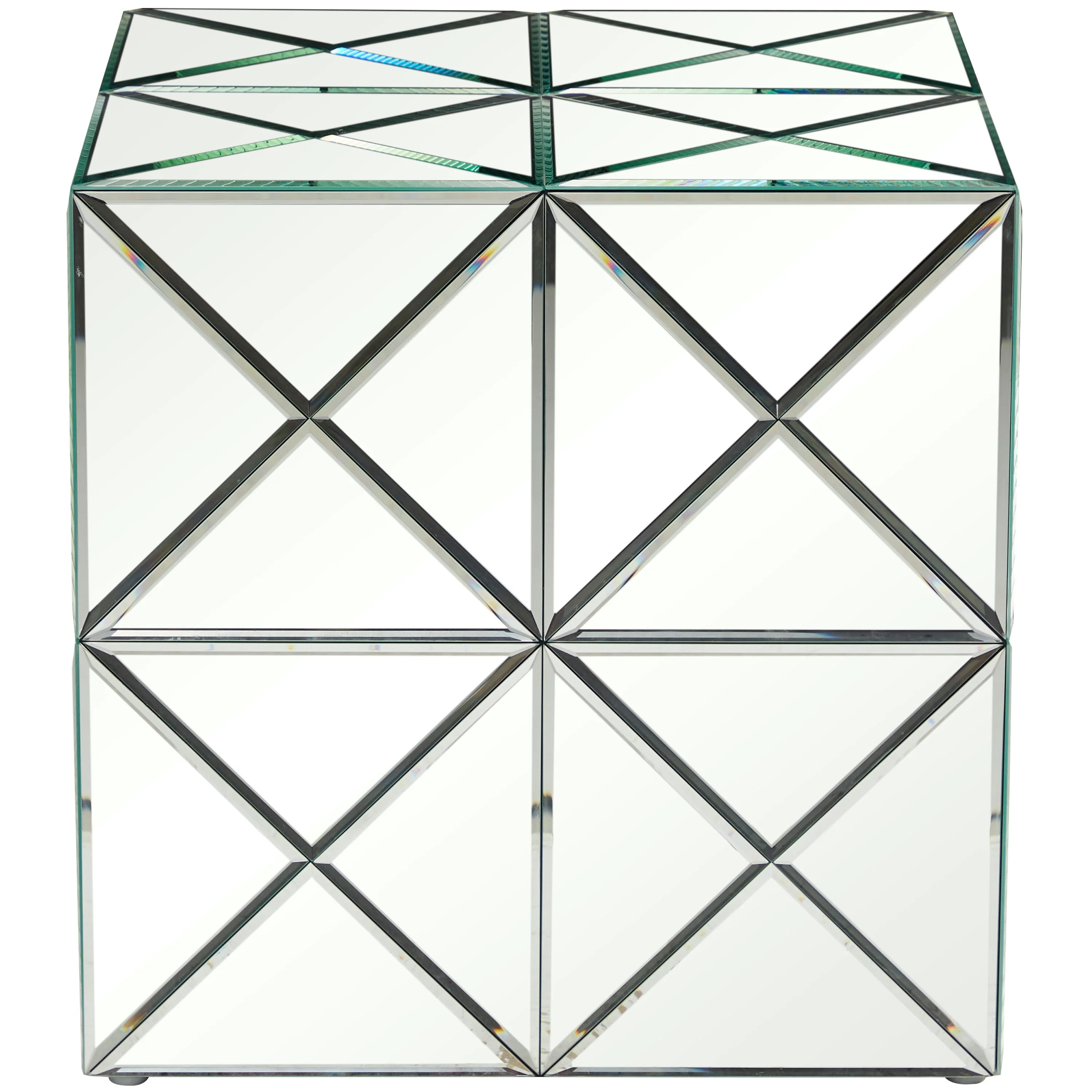 Studio 350 Clear Glass Glam Accent Table - 18 x 18 x 18