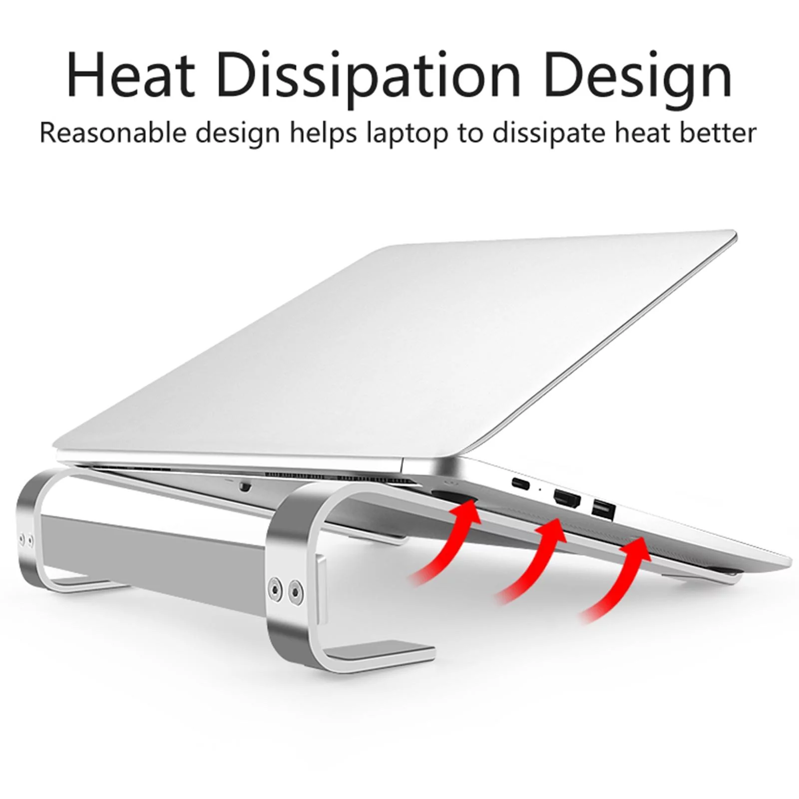 Stand Ergonomic Aluminum Computer Riser - Universal Computer Cooling -