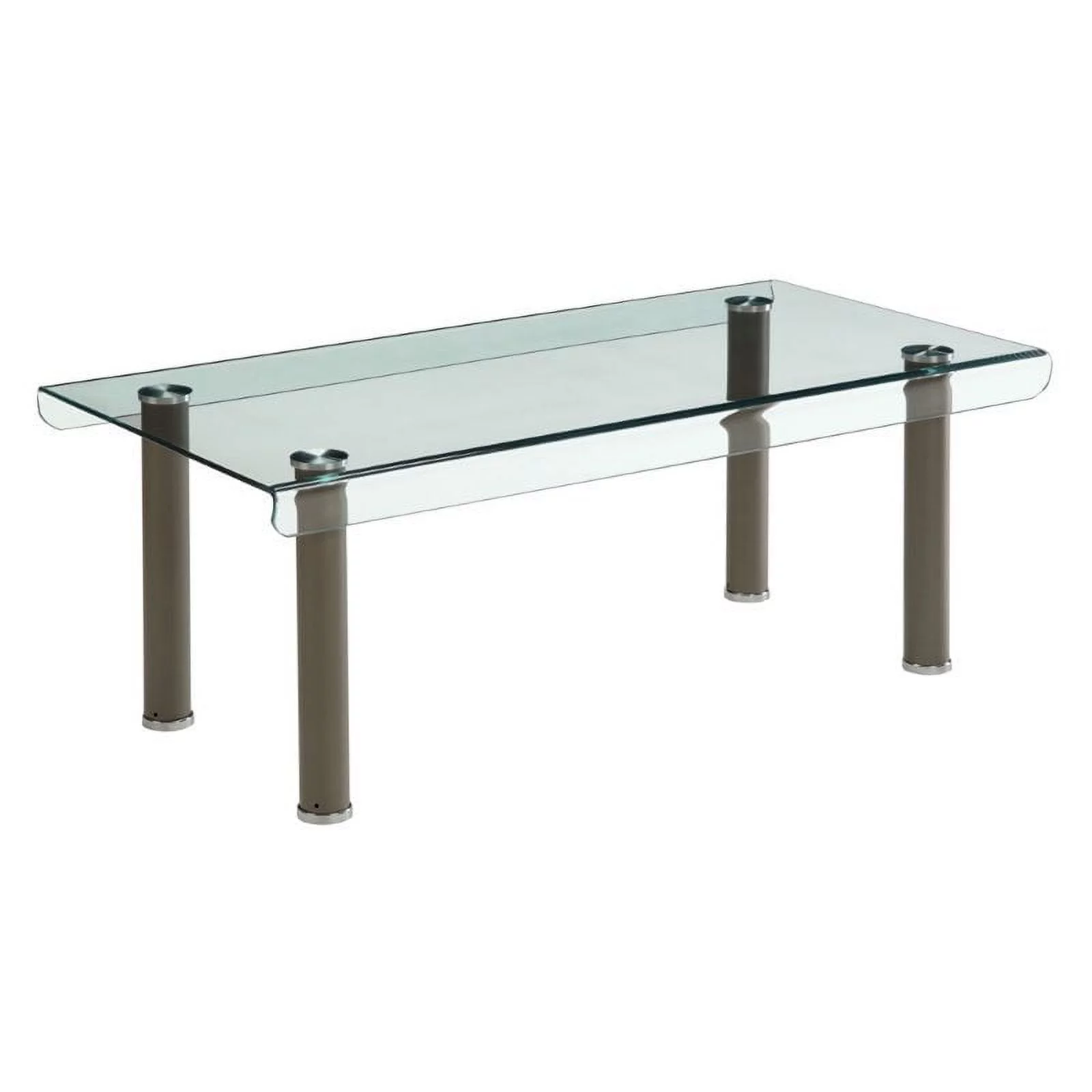 Furniture of America Karnette Glass Top Coffee Table in Champagne Gold