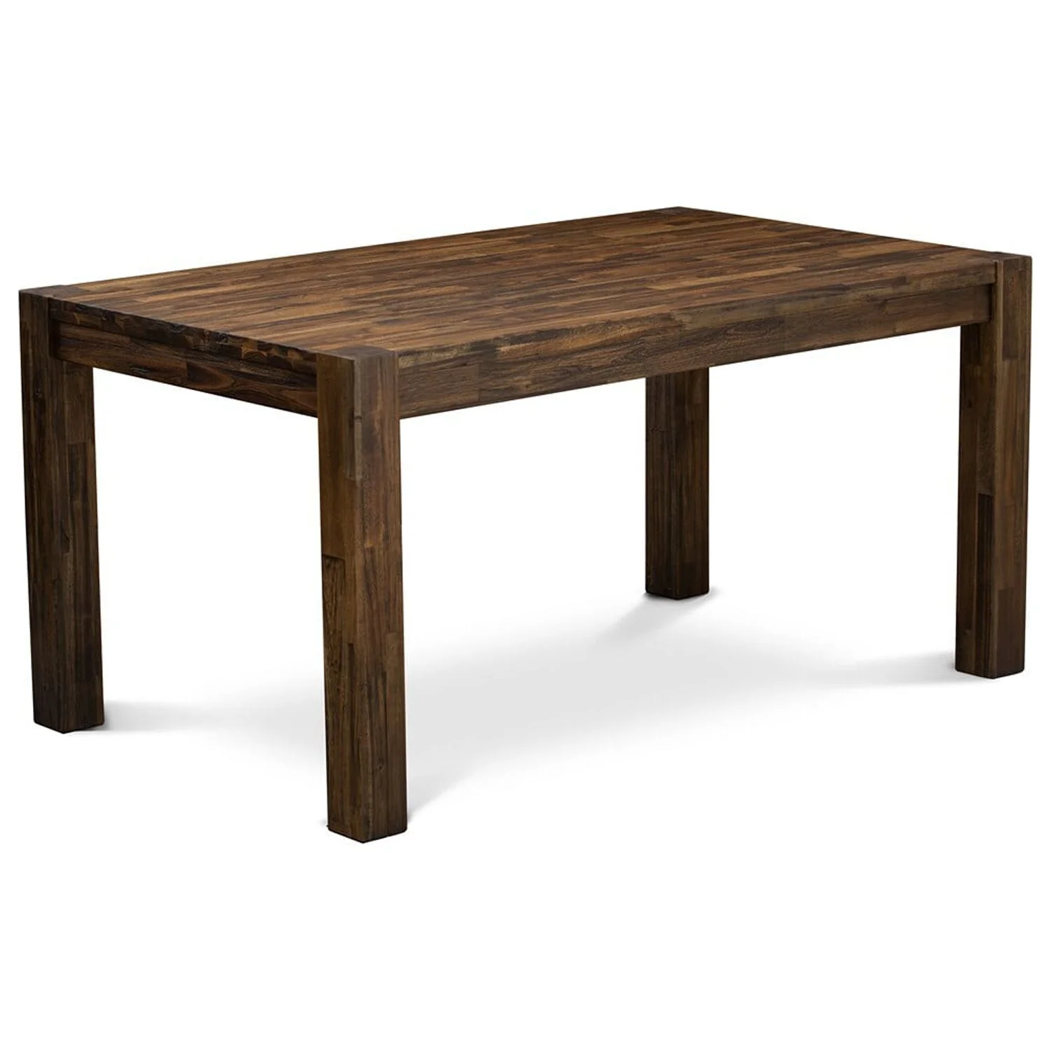 East West Furniture Celina 5-piece Wood Dining Set in Jacobean Brown/Blue