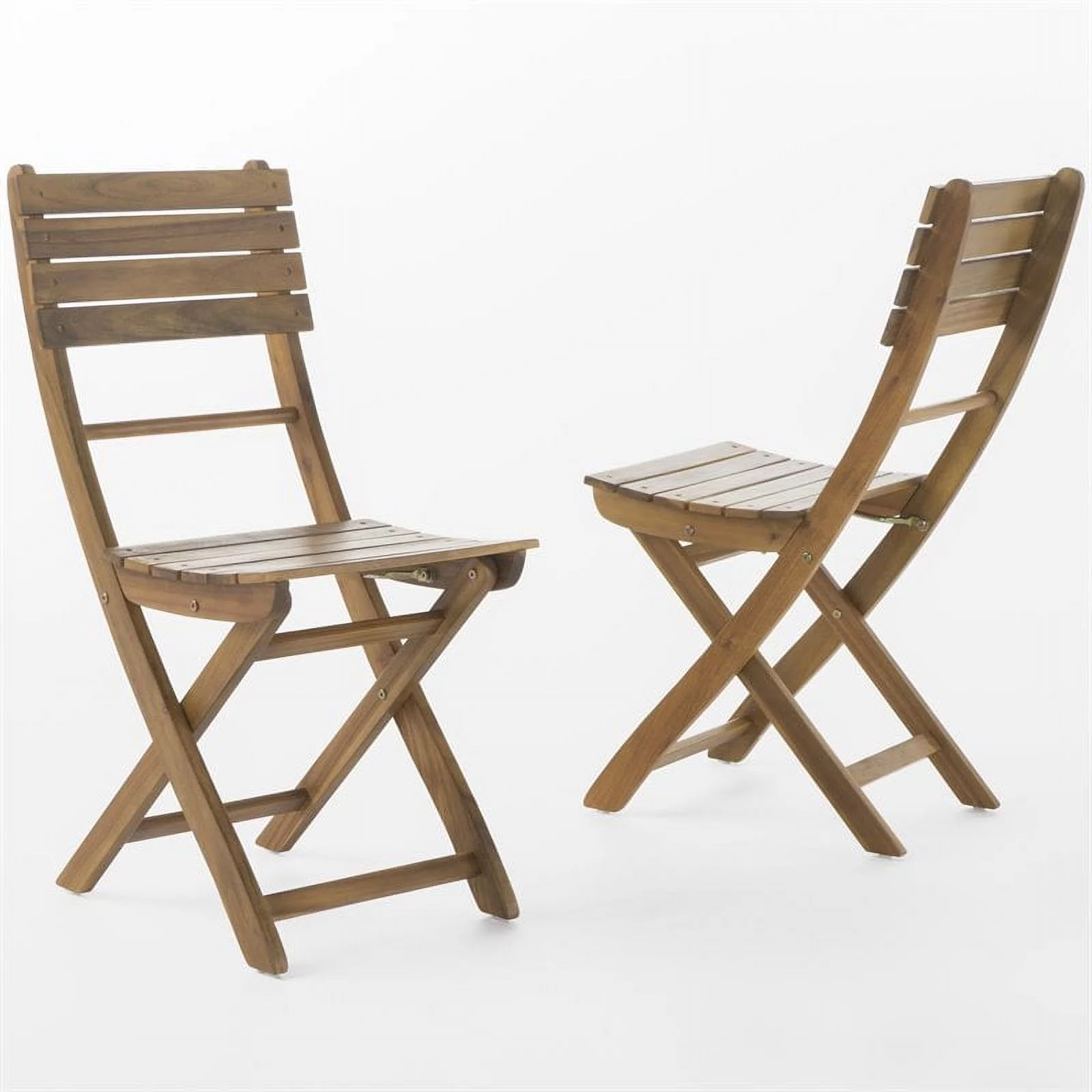 Noble House Positano Wooden Foldable Patio Dining Chair in Natural (Set of 2)