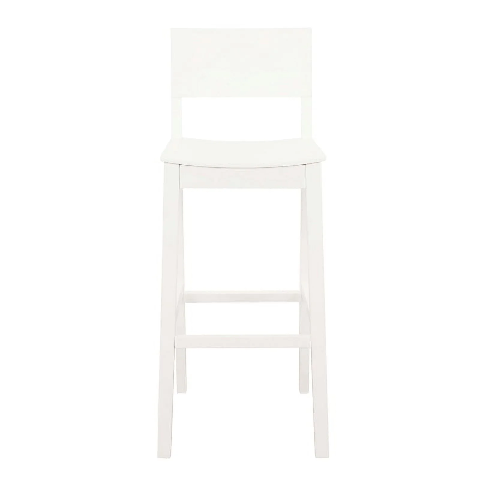 Linon Burke Rubberwood Saddle Seat Bar Stools Set of Two in White