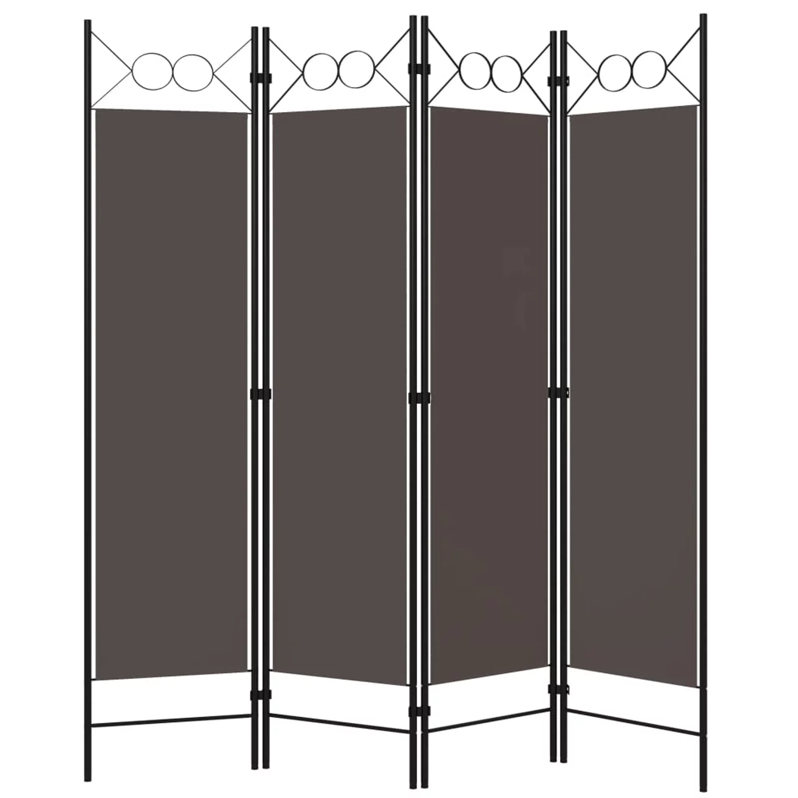 Anself 4 Panel Folding Room Divider Fabric Freestanding Room Partition Panel Screen Iron Frame for Bedroom, Bathroom, Living Room Home Furniture 63 x 70.9 Inches (W x H)