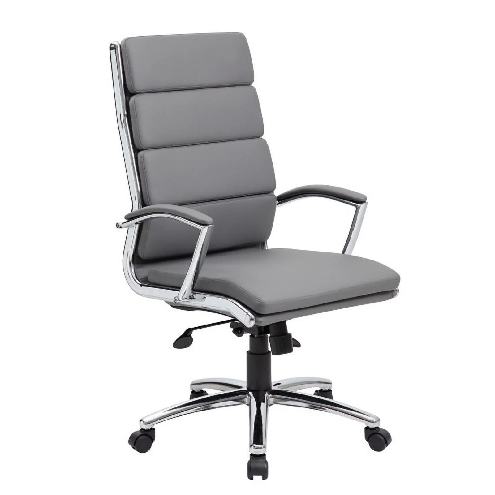 Scranton & Co Modern Faux Leather Adjustable Executive Office Chair in Gray