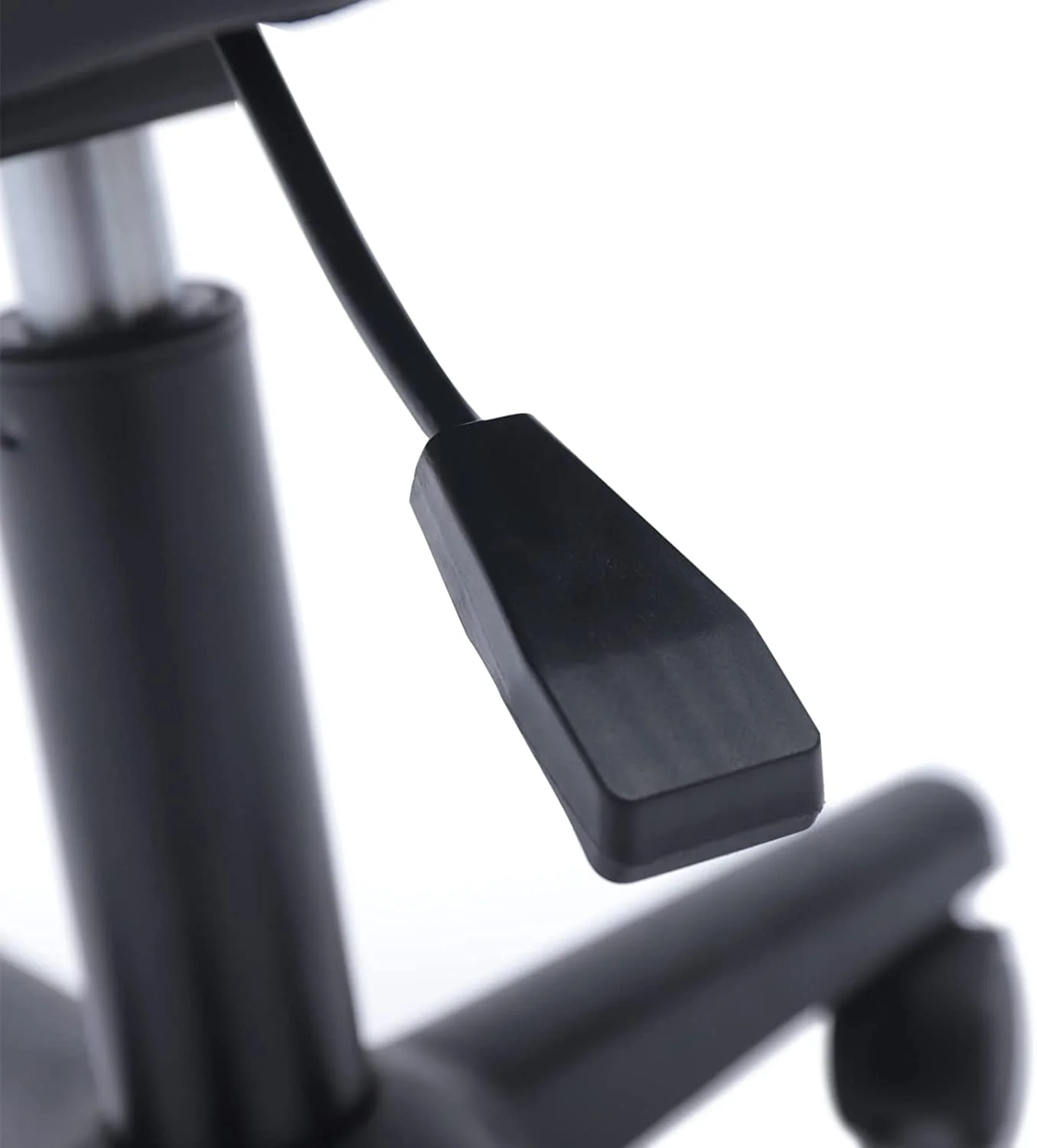 Fichiouy Black Height Adjustable Footrest with Wheels Ergonomic Office Foot Stool