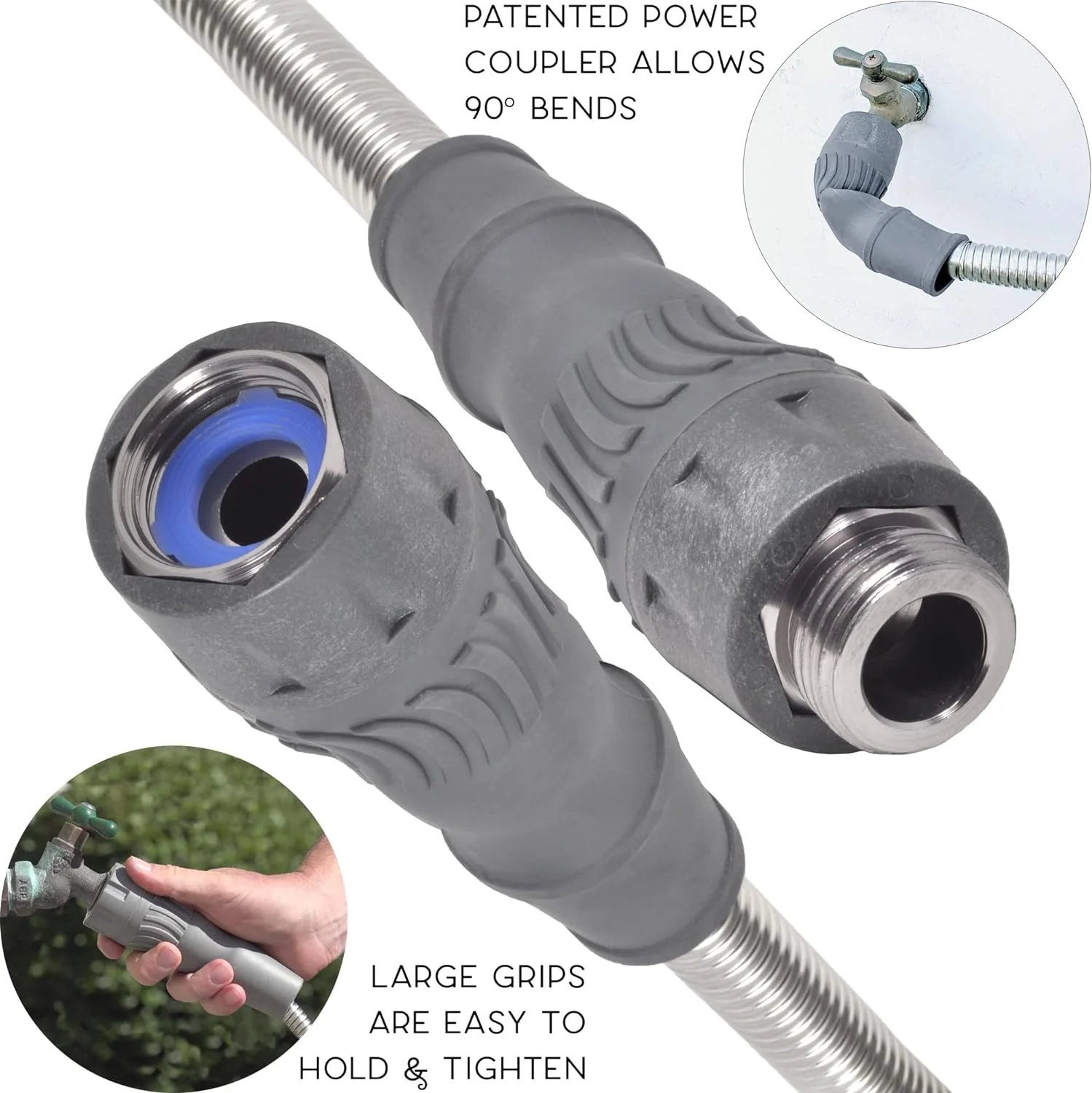 XL Metal Garden Hose 50 Ft 3/4