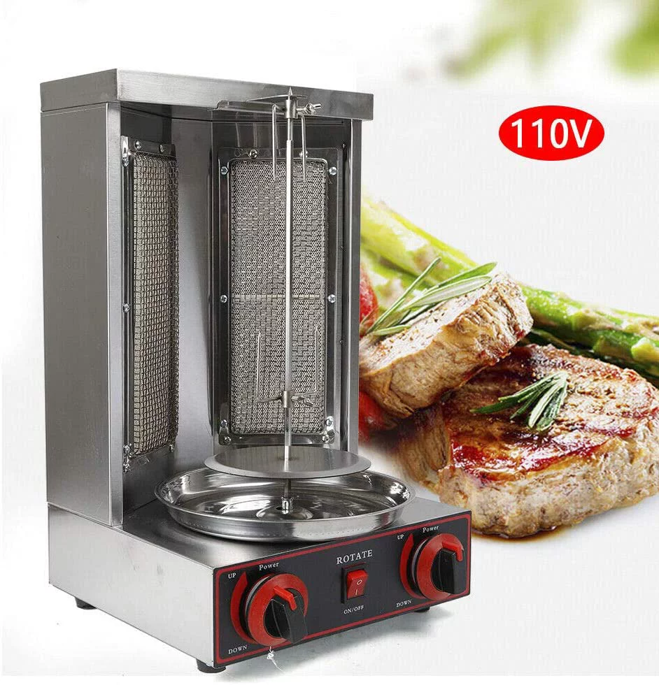 3KW Gas Vertical Broiler Shawarma Machine Spinning Doner Kebab Barbecue Machine