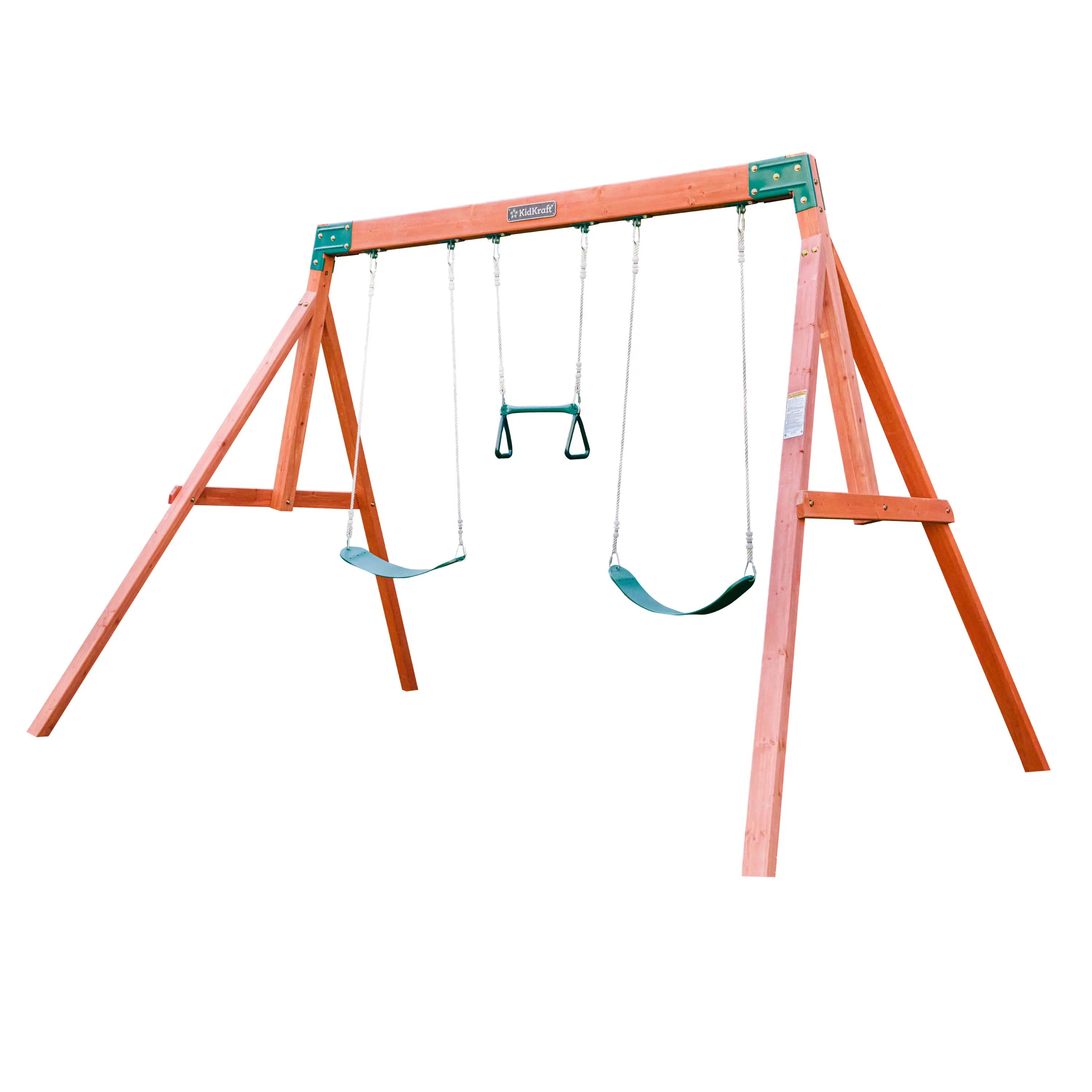 KidKraft Aviator Wooden Swing Set / Playset with Belt Swings and Acrobar, For Ages 3-10