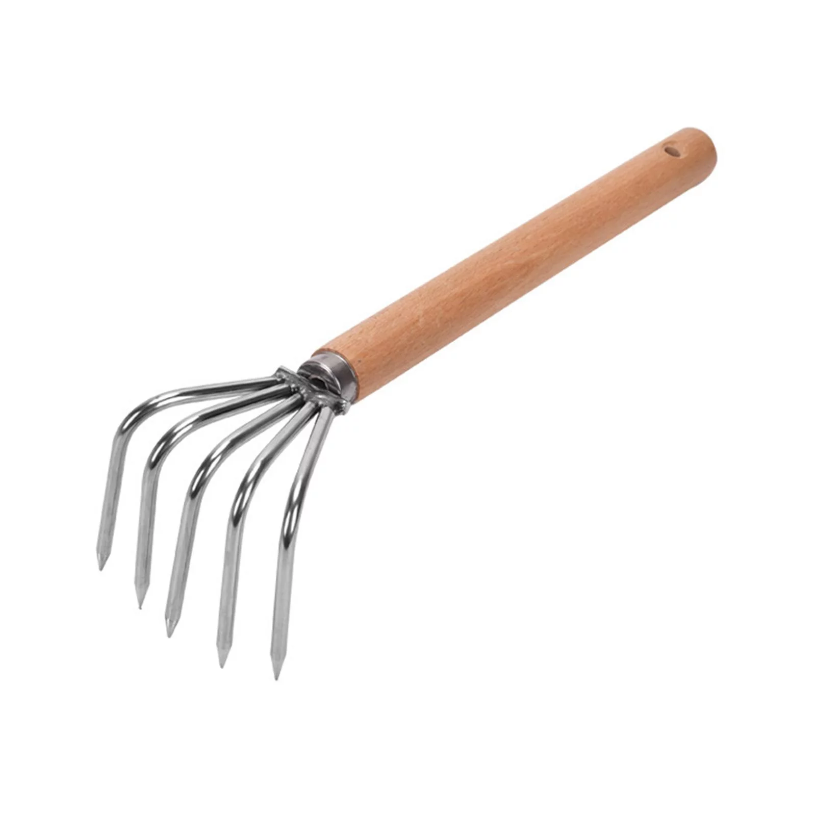 Garden Hand Rake Gardening Tools Small Leaf Rake Soil Tiller for Backyard Plants , Long Handle 5