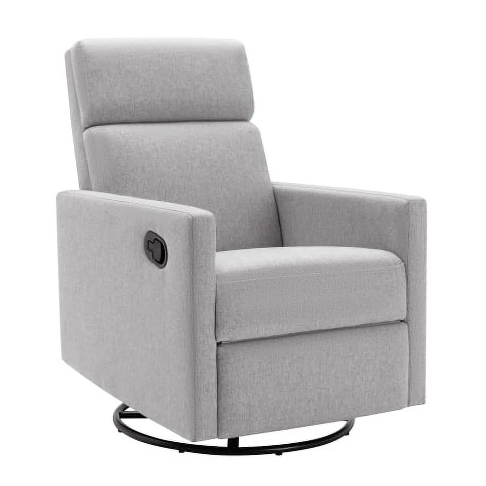 ZJbiubiuHome Modern Upholstered Rocker Nursery Chair Plush Seating Glider Swivel Recliner Chair  Gray