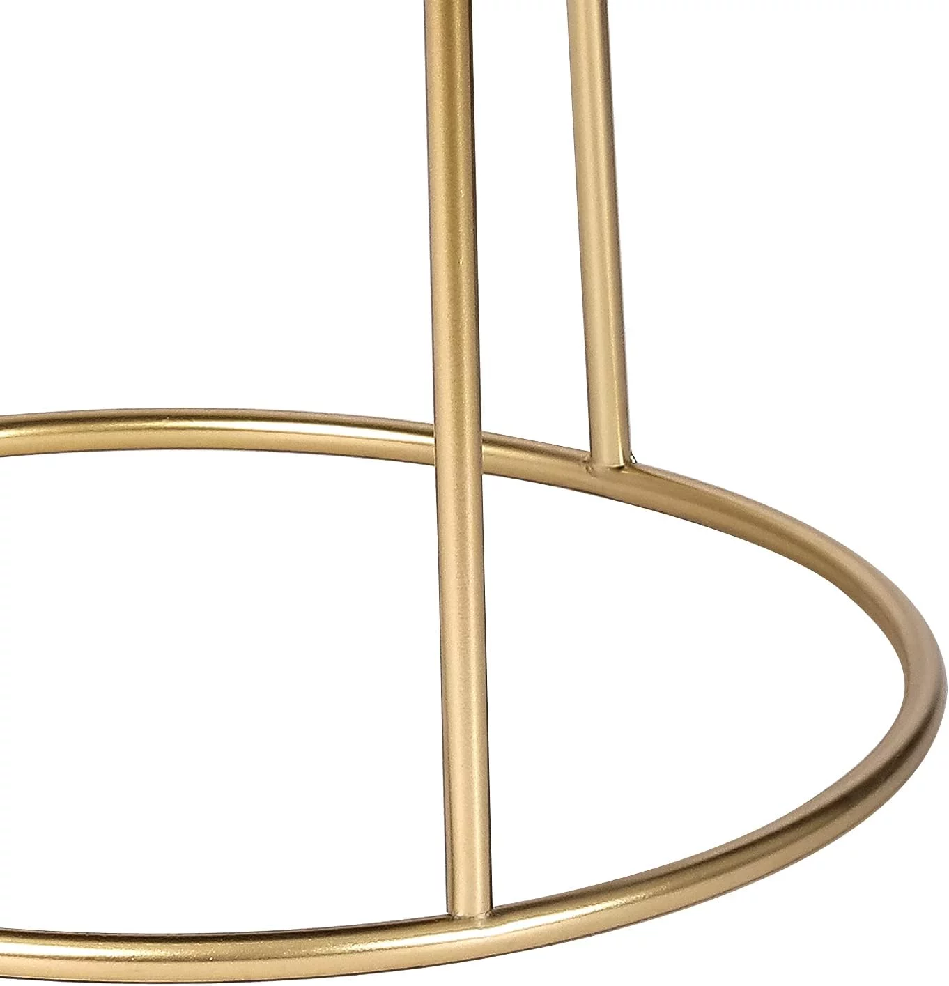 Round Gray Faux Fur Vanity Stool With Gold Legs - Vanity Chair - Soft Compact Padded Seat - Bedroom And Chair - Metal - Fluffy Makeup Seat