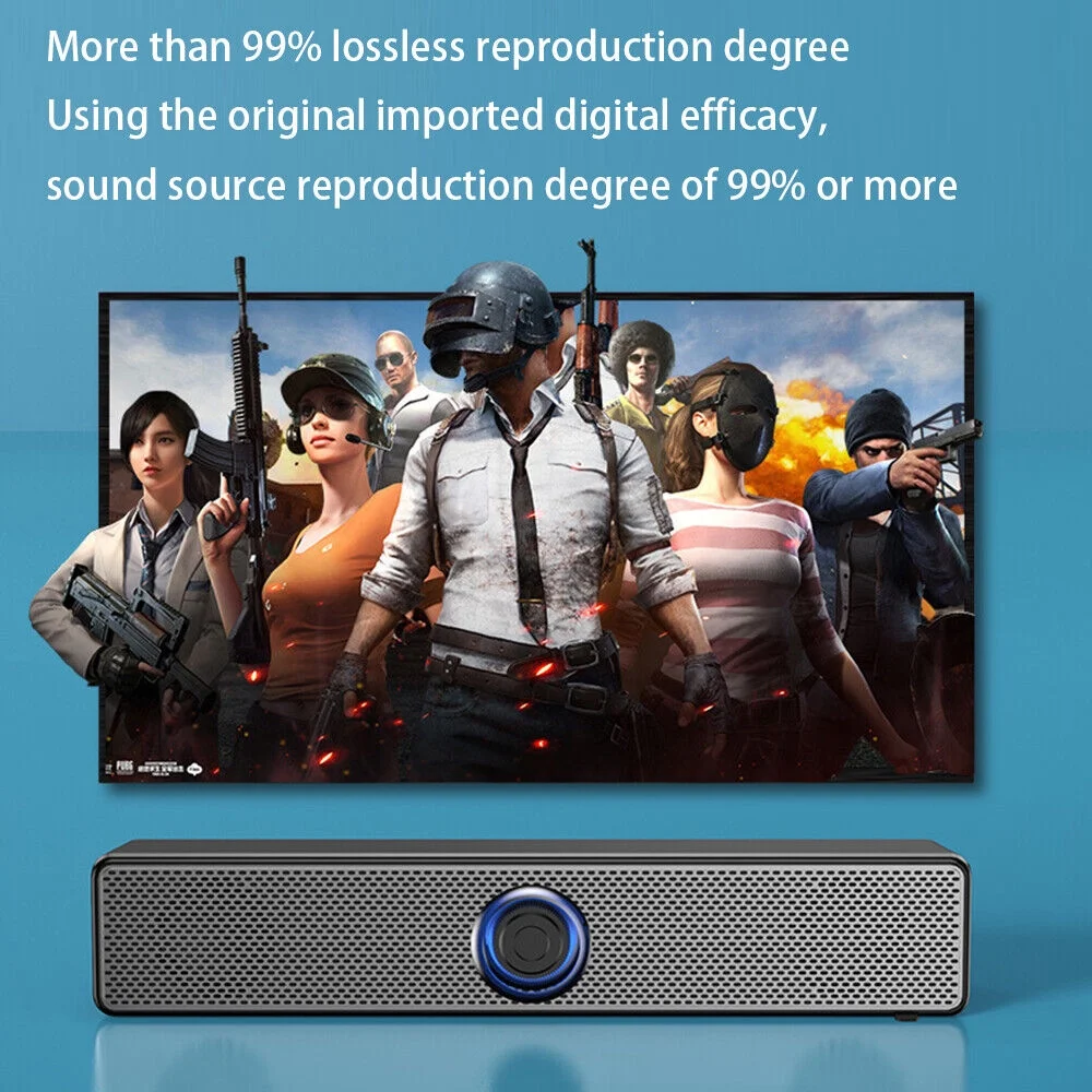 Onemayship Premium Sound Bar Black With Subwoofer 75W Home Theater TV Immersive 3D Audio System Wired Connection