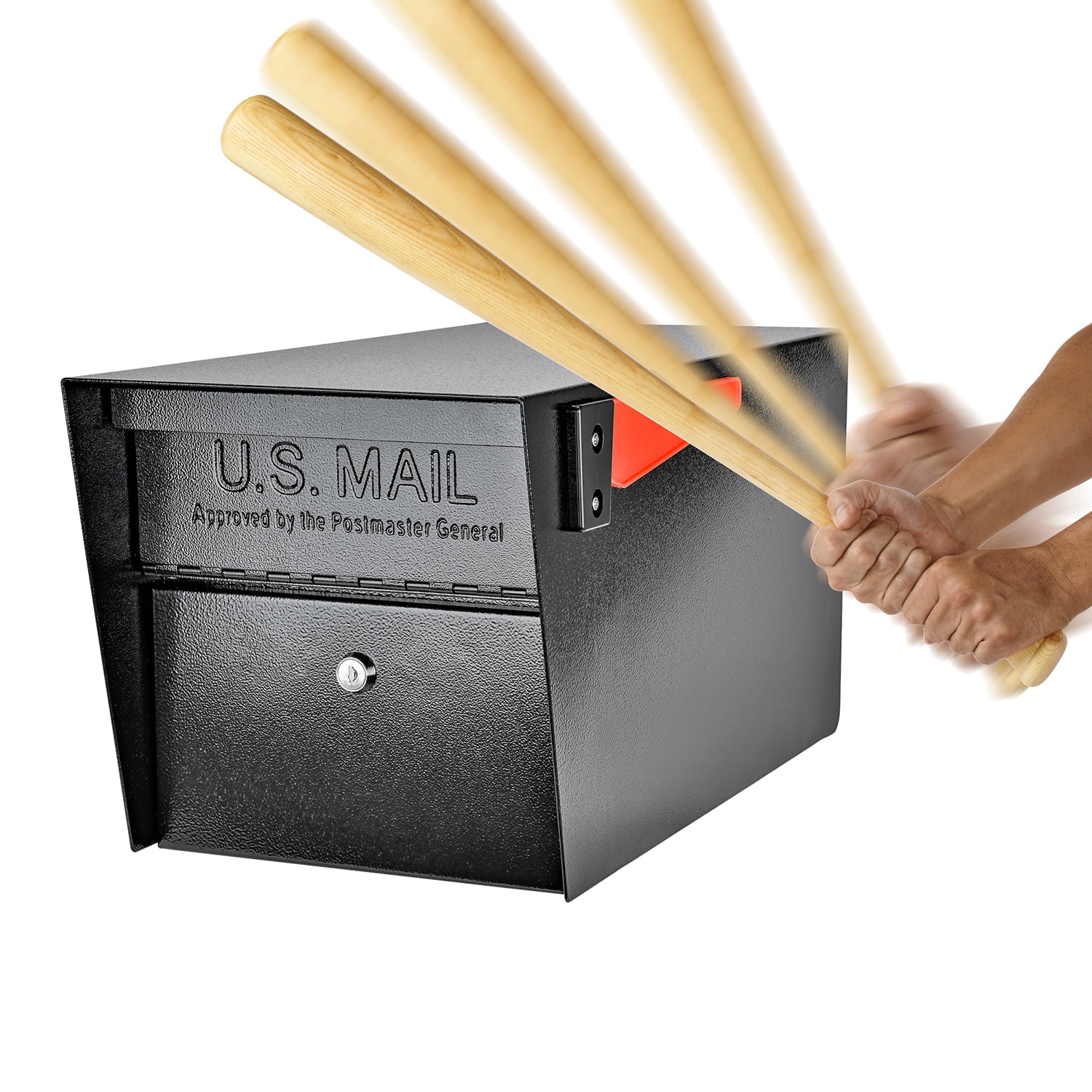 Mail Manager Street Safe Latitude Locking Security Mailbox (Front & Rear Access), Black