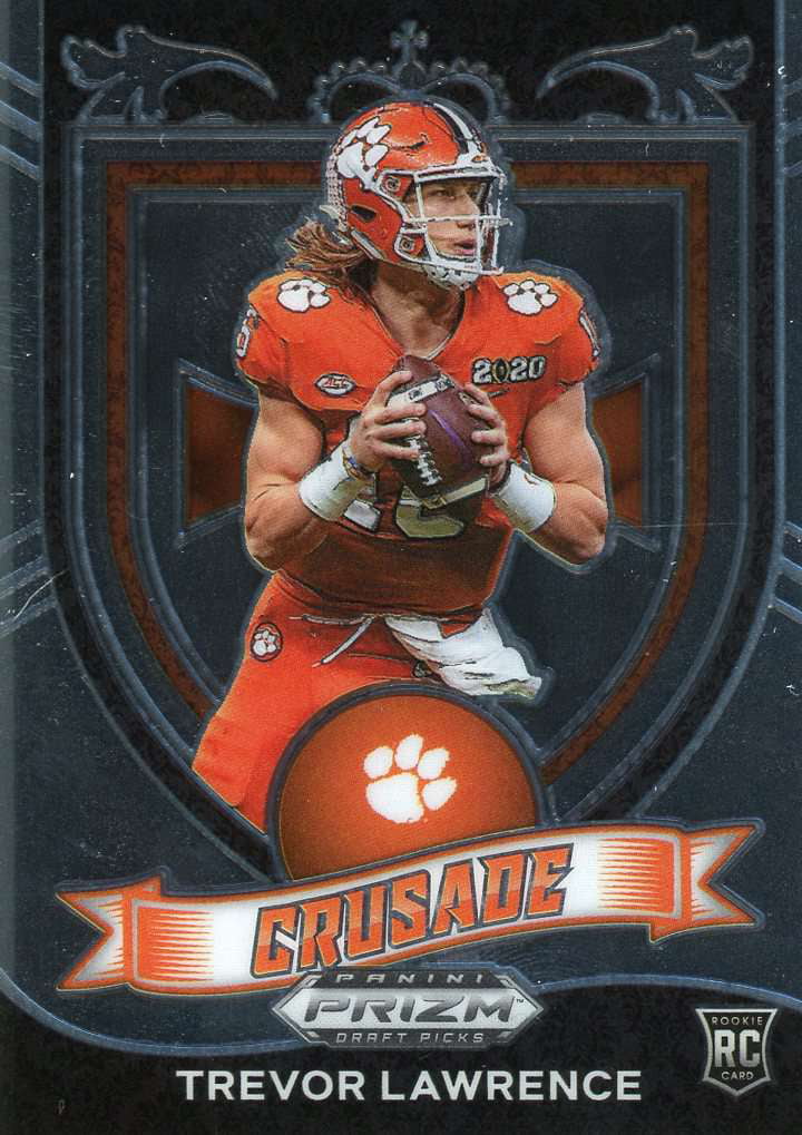 NFL 2021 Panini Prizm Draft Picks Trevor Lawrence Trading Card #161 (Rookie, Crusade)