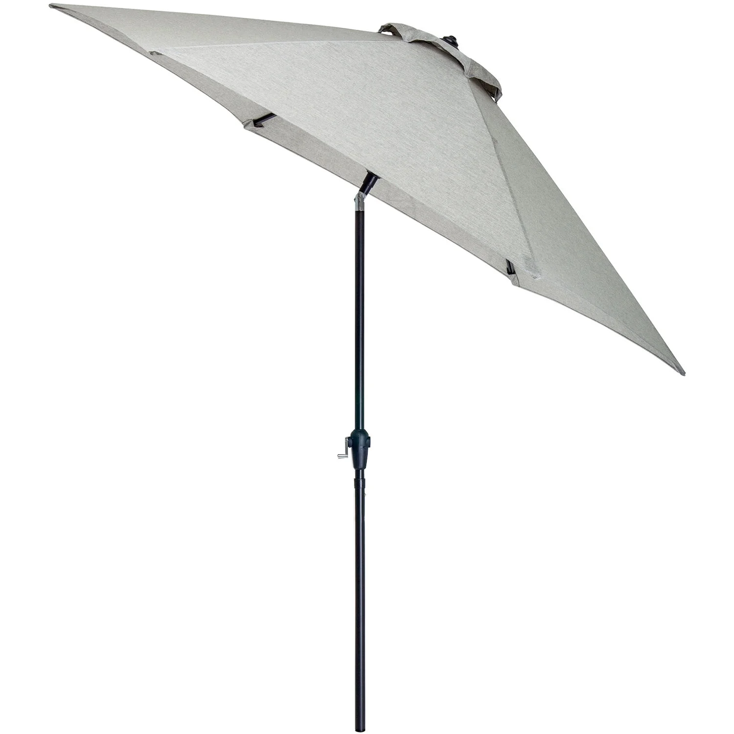 Hanover Lavallette 5-Piece Dining Set in Silver Linings with 4 Swivel Rockers, 42-In. Square Glass-Top Table, Umbrella, and Base, LAVDN5PCSW-SLV-SU