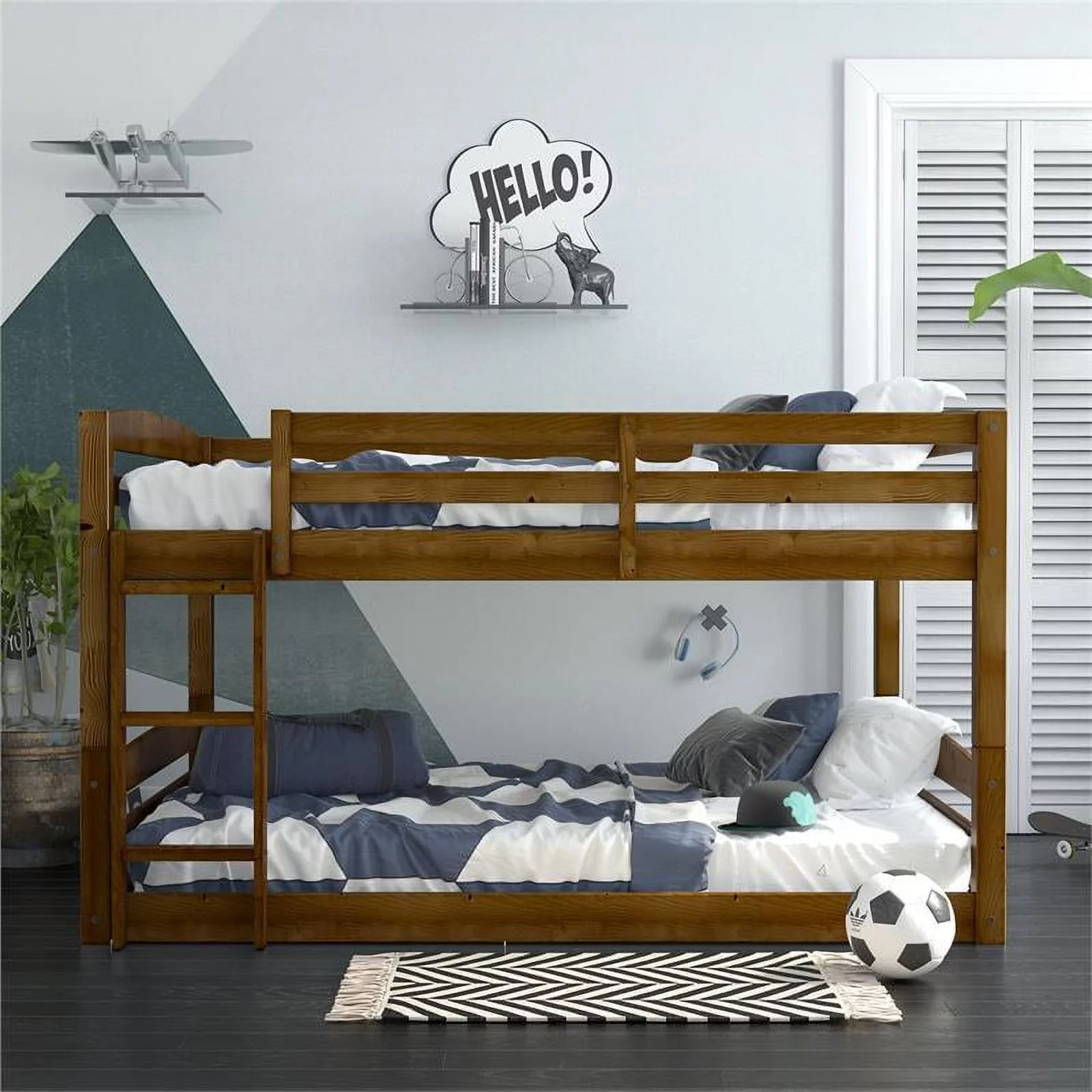 Dorel Living Traditional Wood Espresso Phoenix Full-Over-Full Floor Bunk Bed