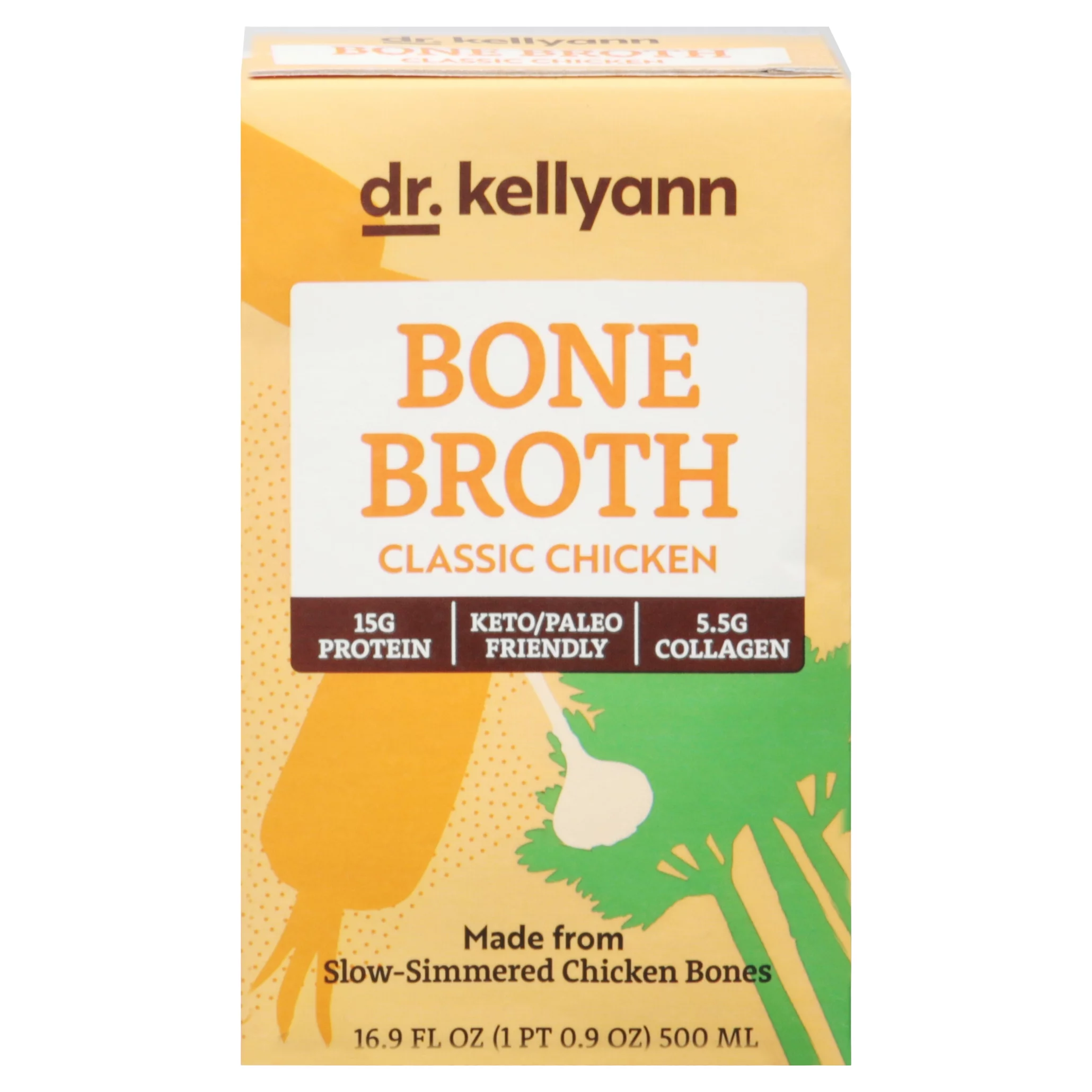 (Price/Case)Dr. Kellyann - Bone Broth Classic Chicken - Case of 6-16.9 FZ