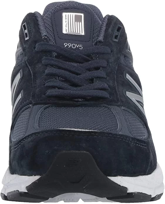 New Balance M990NV5: Men's 990NV5 Navy/Silver Sneaker (11 2E US Men, Black/Silver)