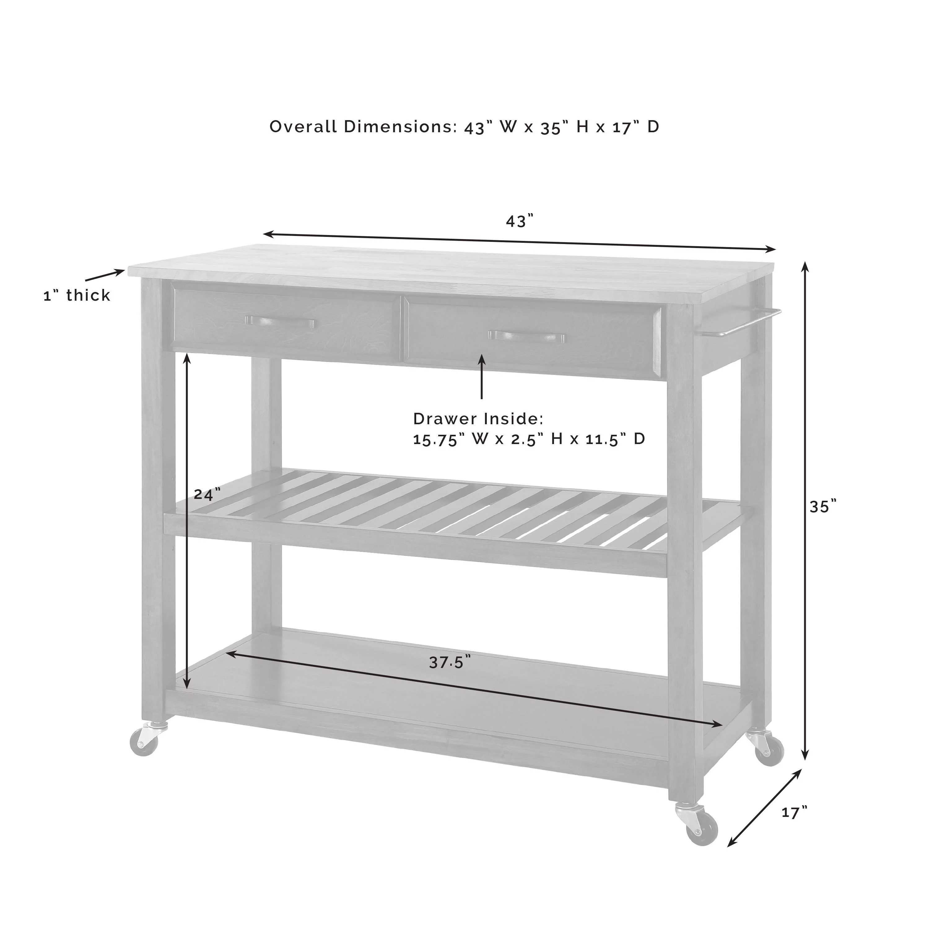 Crosley Furniture Engineered Wood/Granite Top Kitchen Cart in Black/White