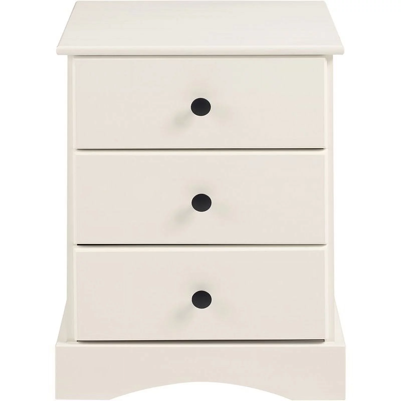 Classic 3 Drawer Solid Wood Top Bedroom Nightstand in White