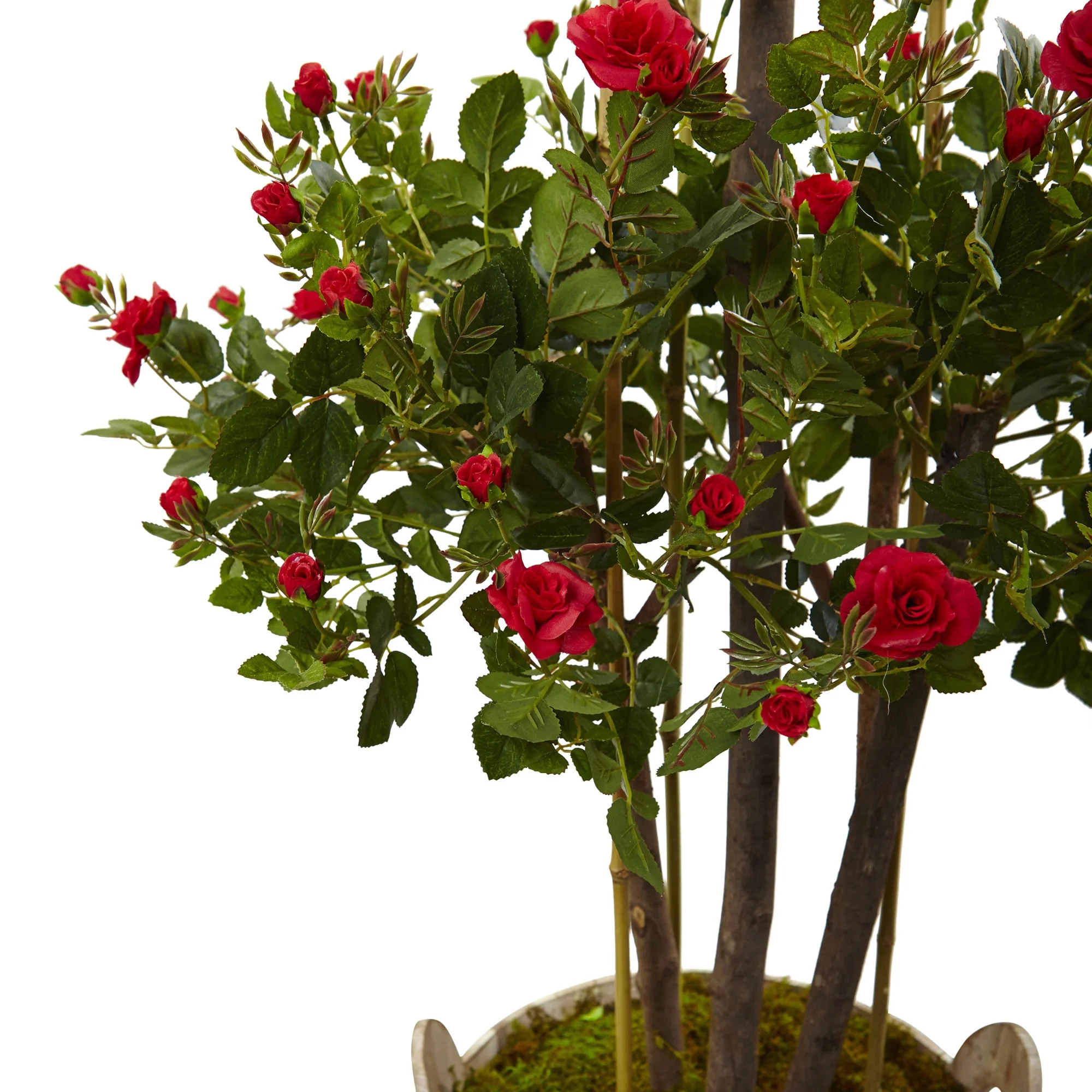5.5’ Rose Topiary Artificial Tree with Farmhouse Planter
