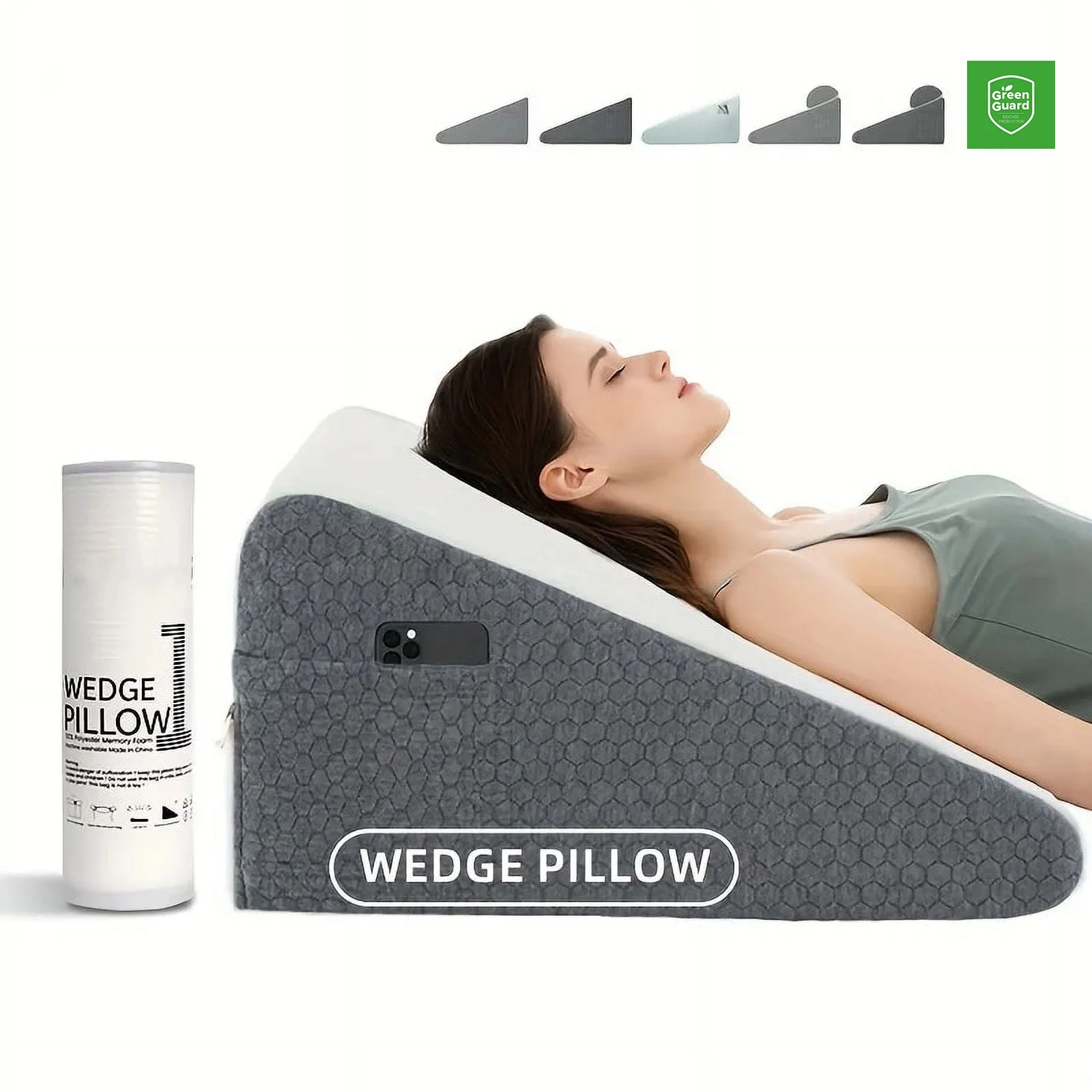 Wedge Pillow for Sleeping Bed Wedge Pillow for After Surgery Triangle Pillow Wedge Air Layer Sleeping Wedge Cover Memory Foam