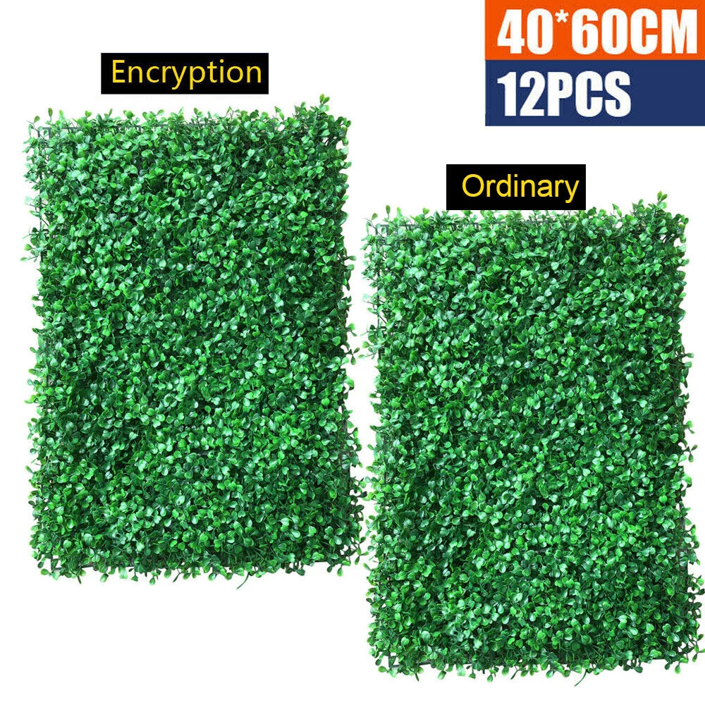 12PCS 24'' x 16'' Artificial Boxwood Grass Backdrop Panels , Artifical Wall Greenery Panels Topiary Hedge Plant