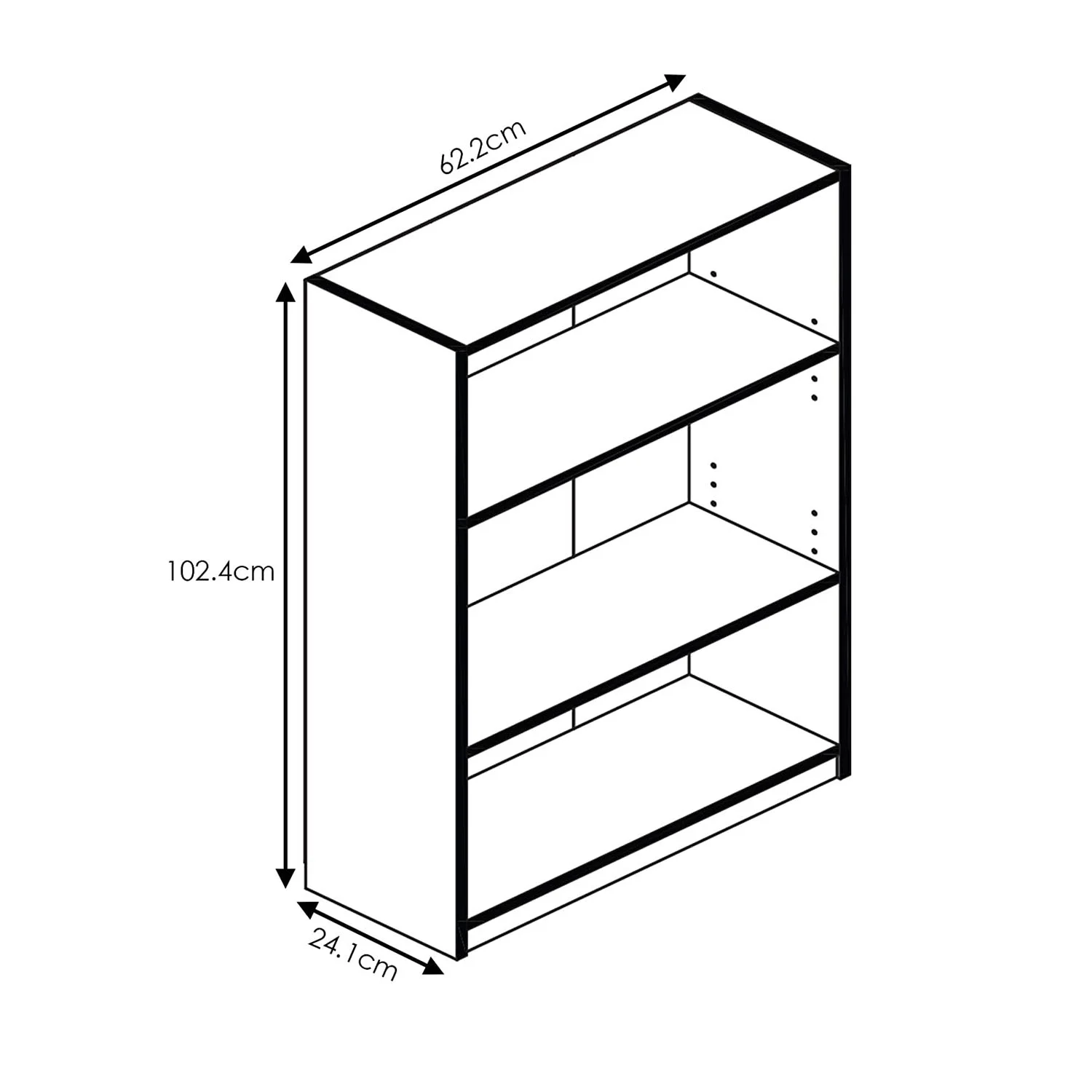Furinno JAYA Simple Home 3-Tier Adjustable Shelf Bookcase, Pink