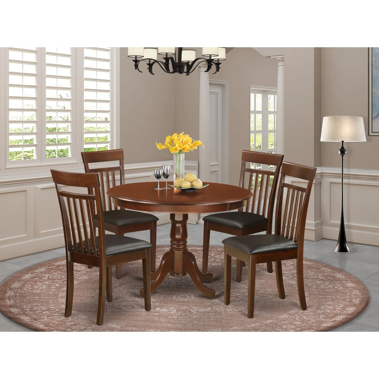 HomeStock Hollywood Regency Dining Set-Dining Table And Dinette Chairs