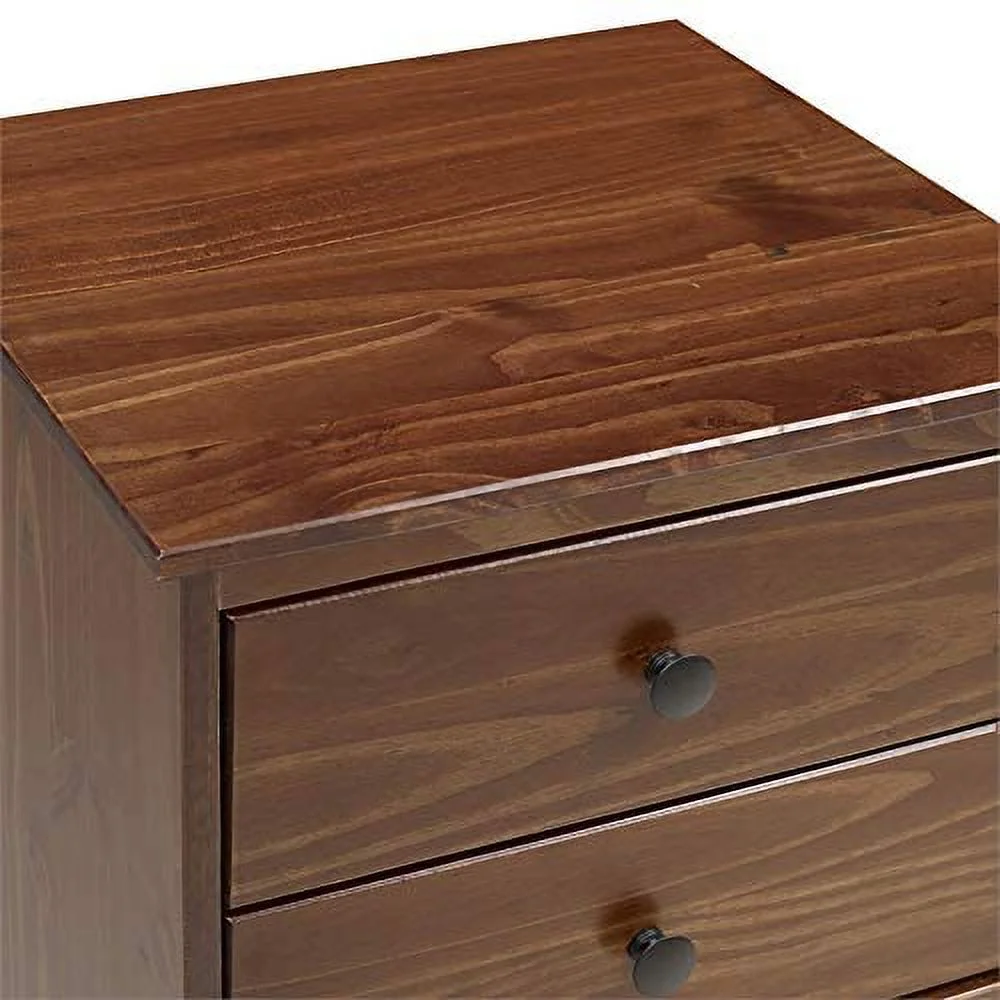 Modern 3 Drawer Wood Nightstand Bedroom Side End Table in Walnut