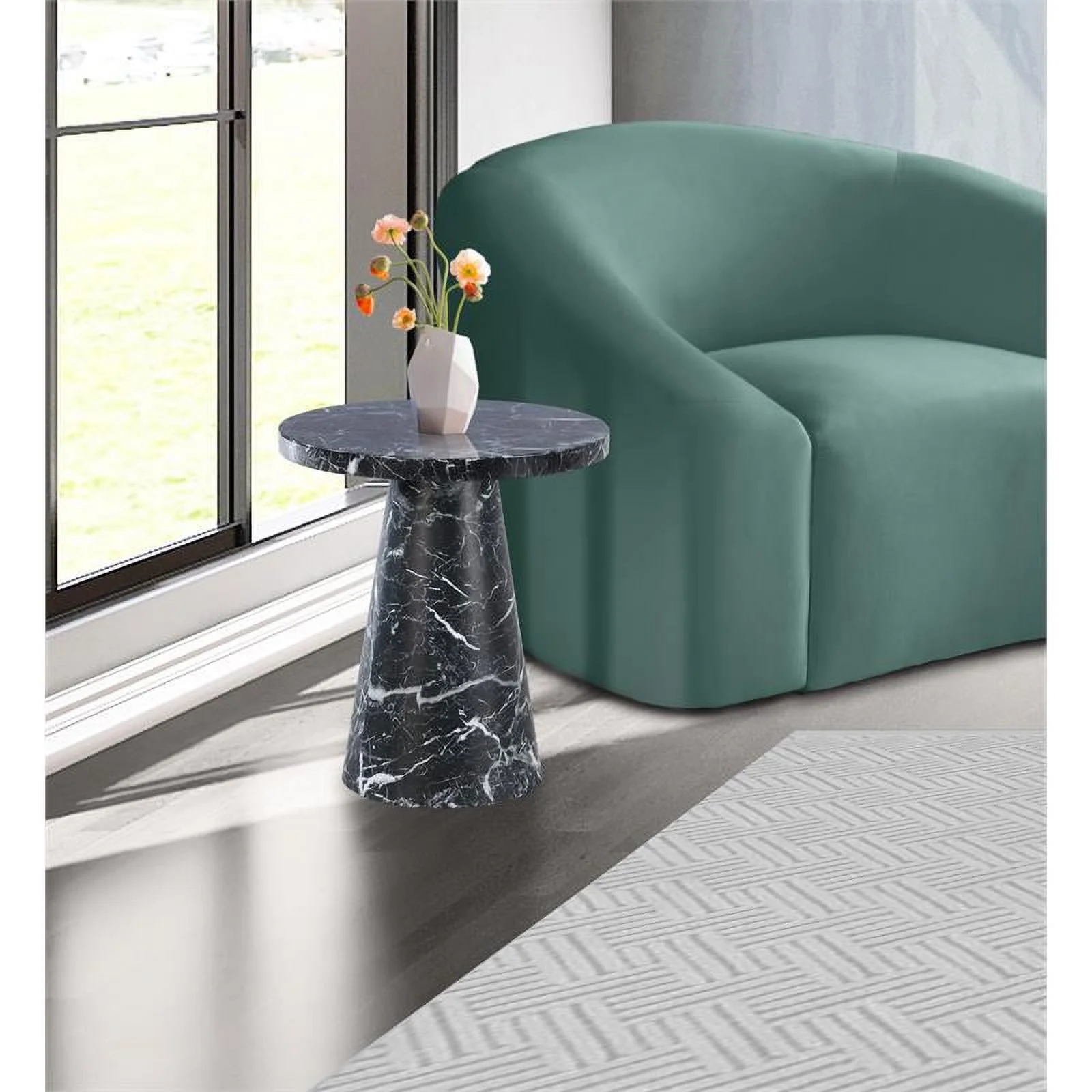 Meridian Furniture Omni Black Faux Marble 20