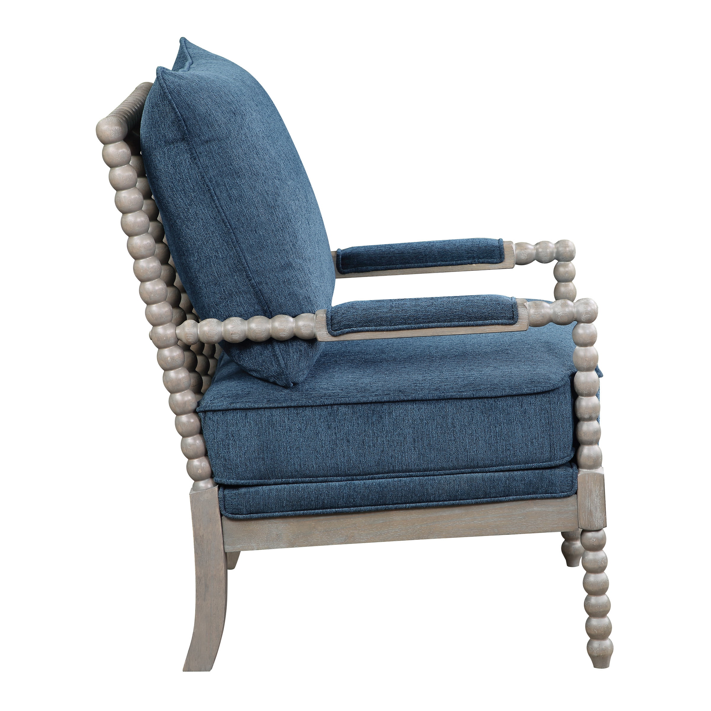 OSP Home Furnishings Abbott Chair in Azure Fabric with Brushed Grey Base K/D