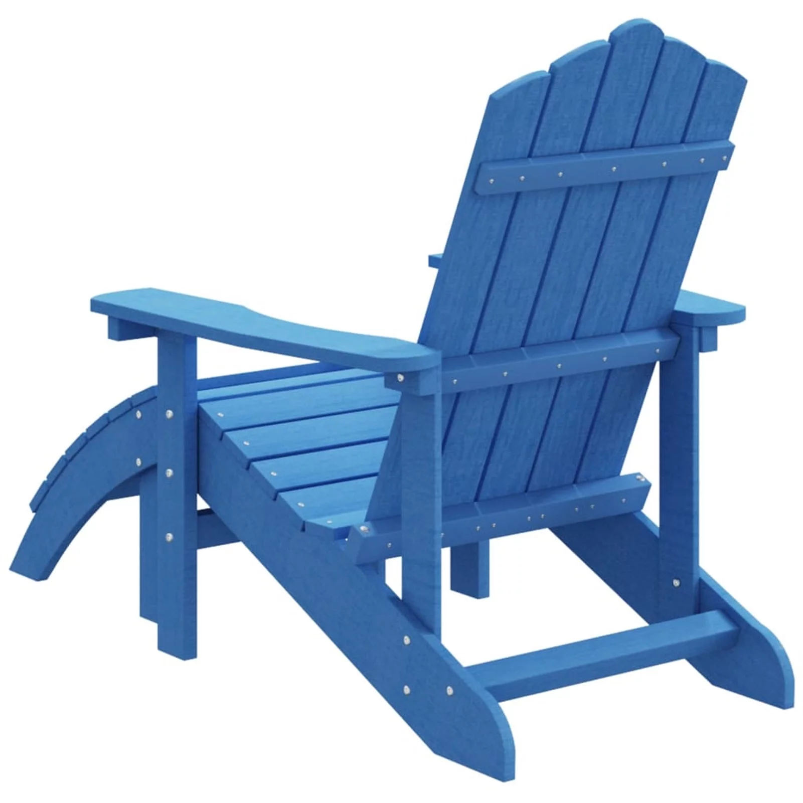 OWSOO Patio Adirondack Chair with Footstool HDPE Aqua Blue