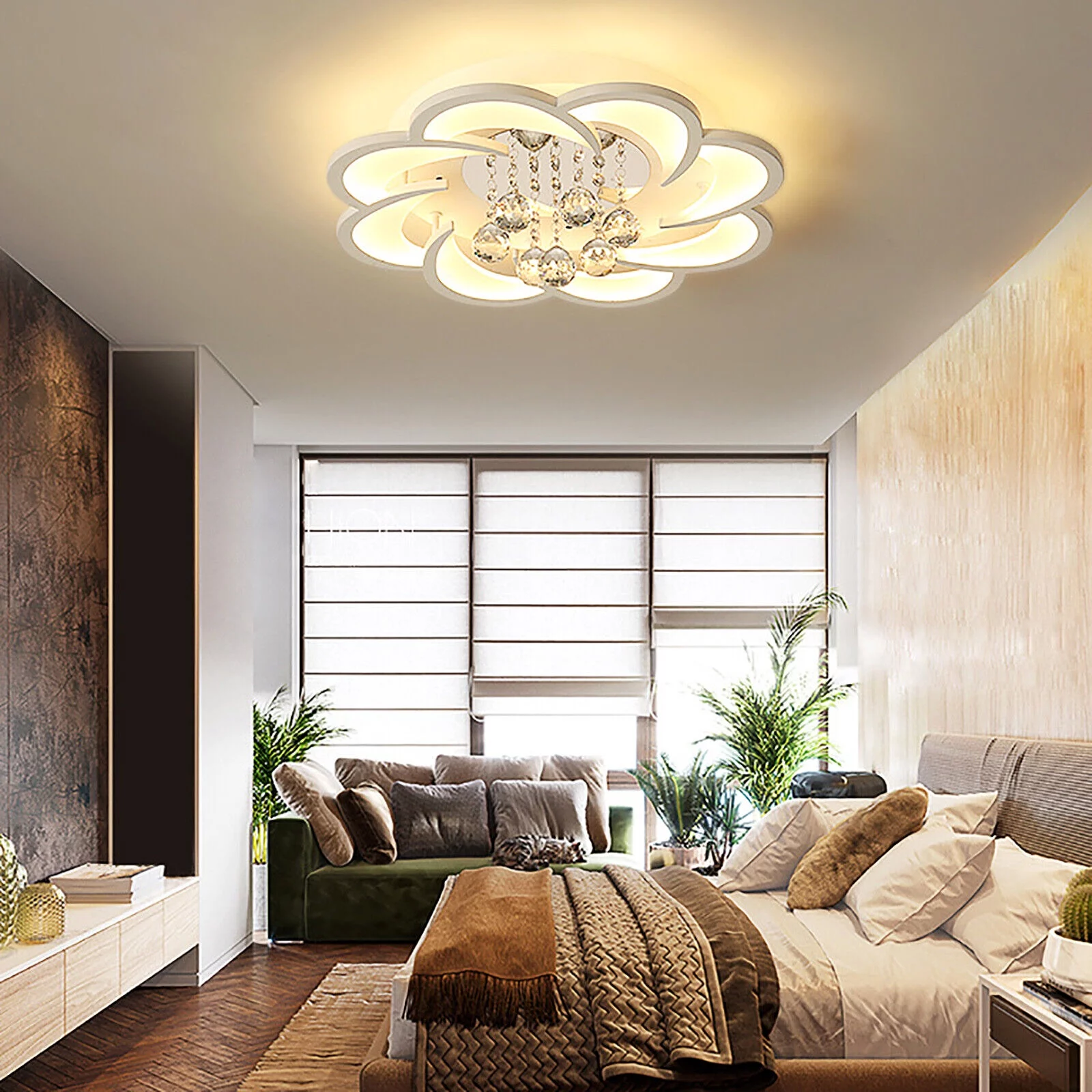 Modern Luxury K9 Crystal Chandelier LED Hanging Pendant Light Ceiling Fixture