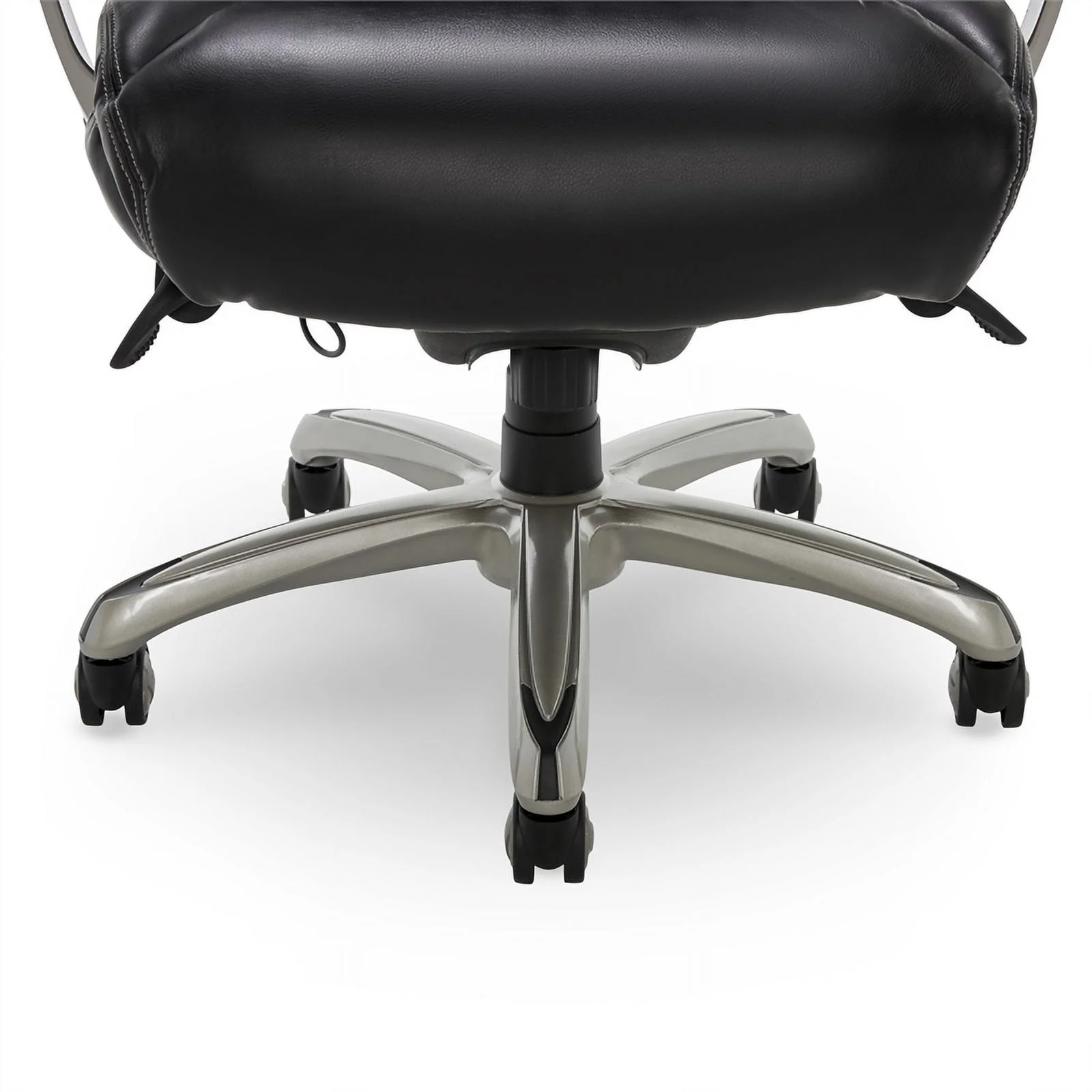 Scranton & Co Modern Faux Leather & Metal Executive Office Chair in Black/Silver