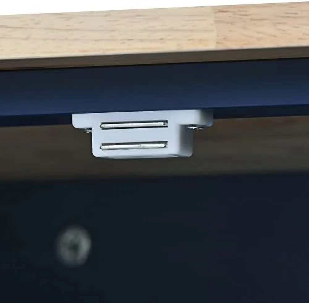 HYHBIBOOM Rolling Kitchen Island Cart with Folding Drop Leaf and  Cabinets  Kitchen Cart on Wheels with Spice Rack  Towel Rack and 3 Drawers  Dark Blue