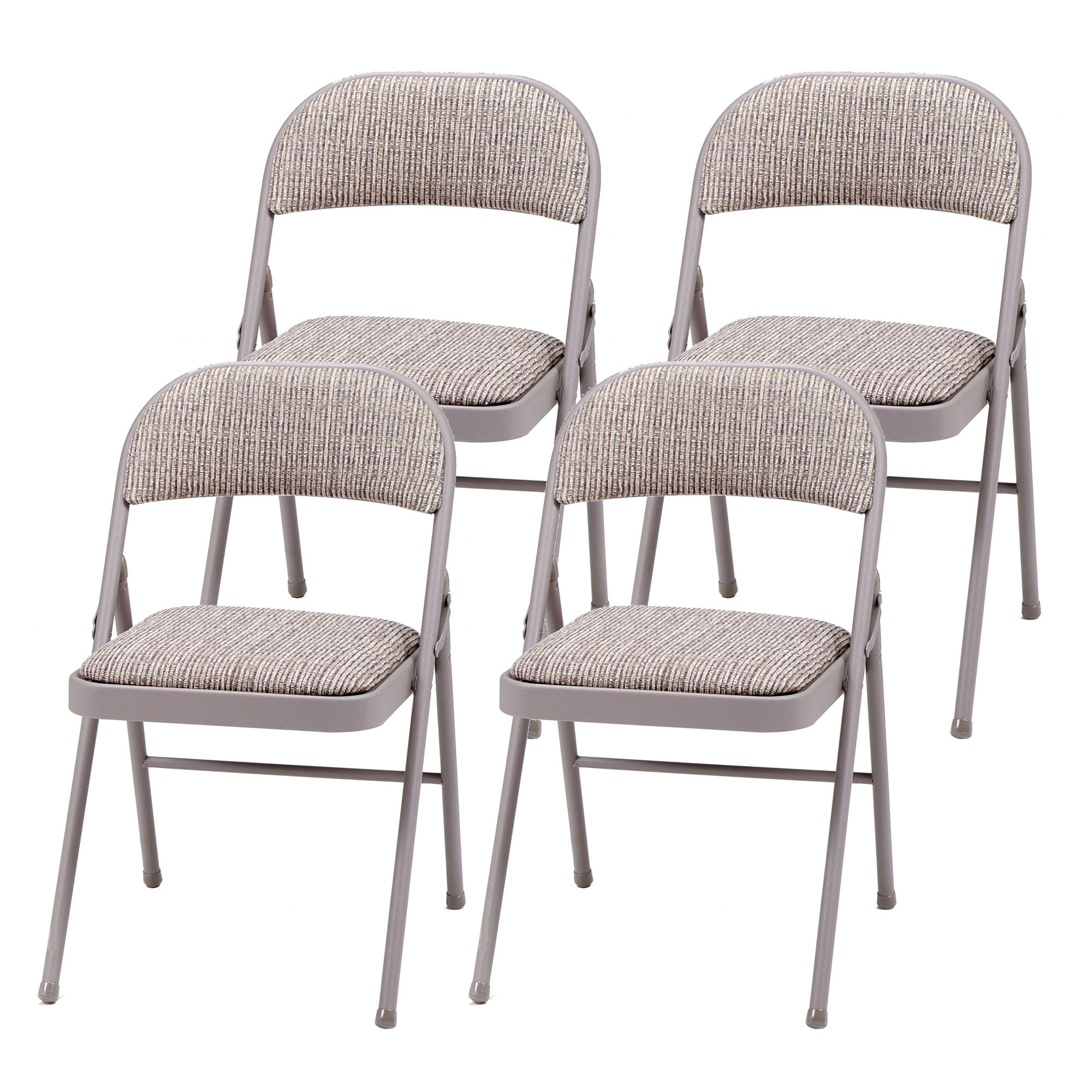 MECO Sudden Comfort Deluxe Metal Fabric Padded Folding Chair Set (12 Pack)