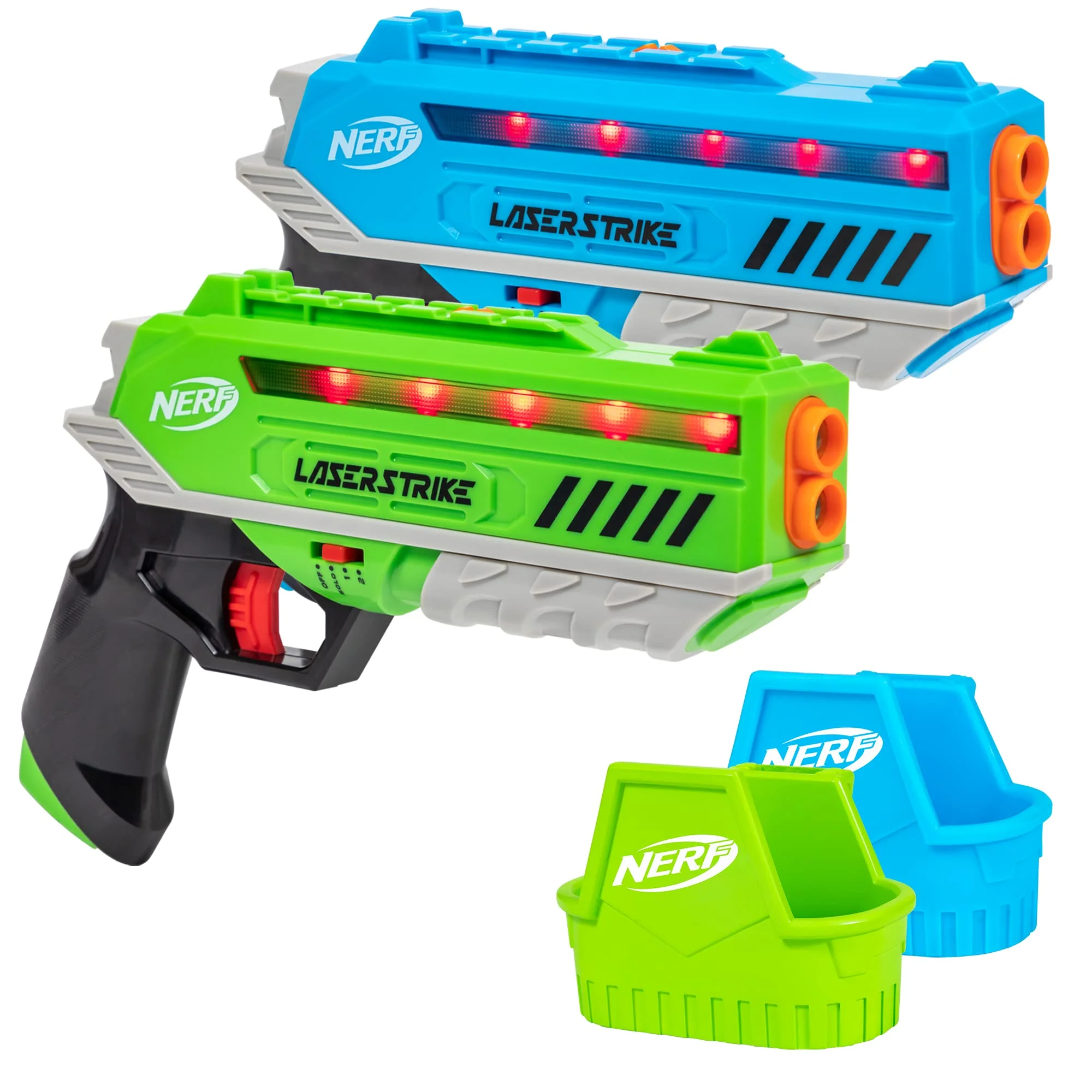 NERF Laser Strike 2 Player Laser Tag Game Pack Complete with 2 300ft Range Blasters & 2 Holsters