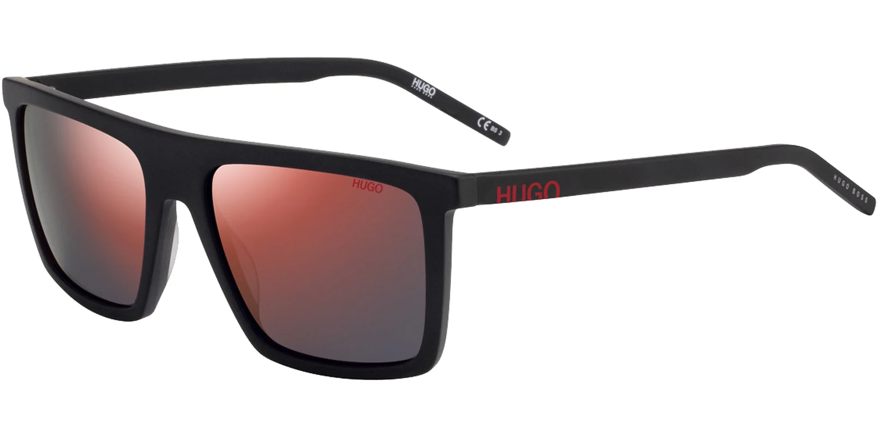 Hugo by Hugo Boss Men's Matte Black Rectangle Sunglasses HG1054S 0003 AO