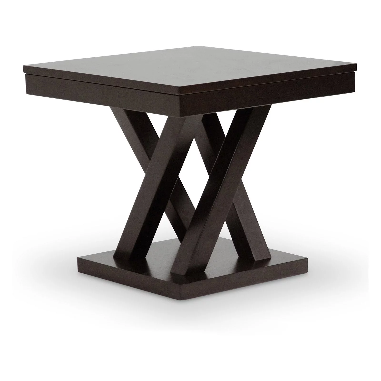 Baxton Studio Everdon Dark Brown Modern End Table
